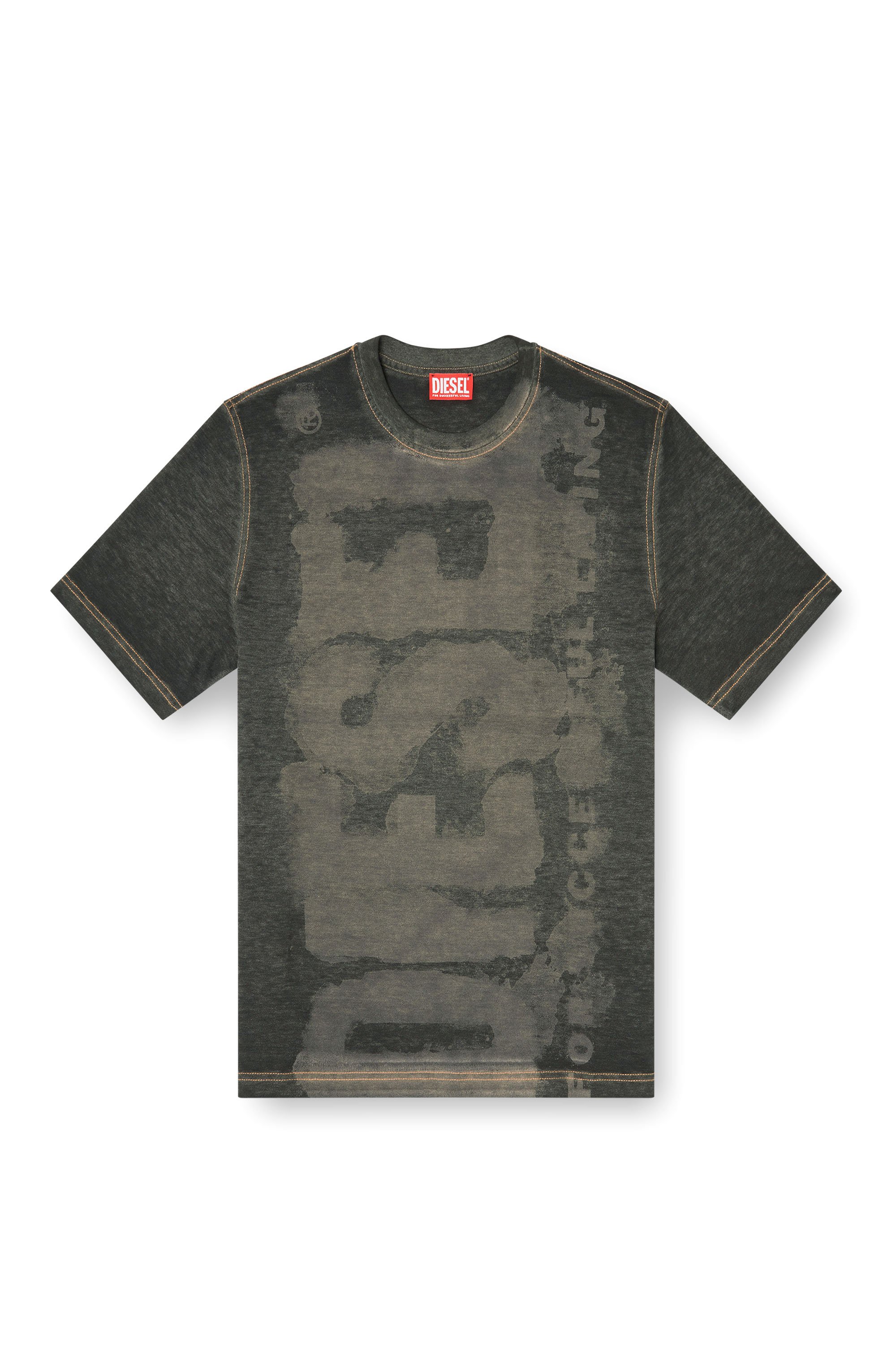 Diesel - T-ADJUST-R18, Man's Logo T-shirt in devoré pique in null - 3