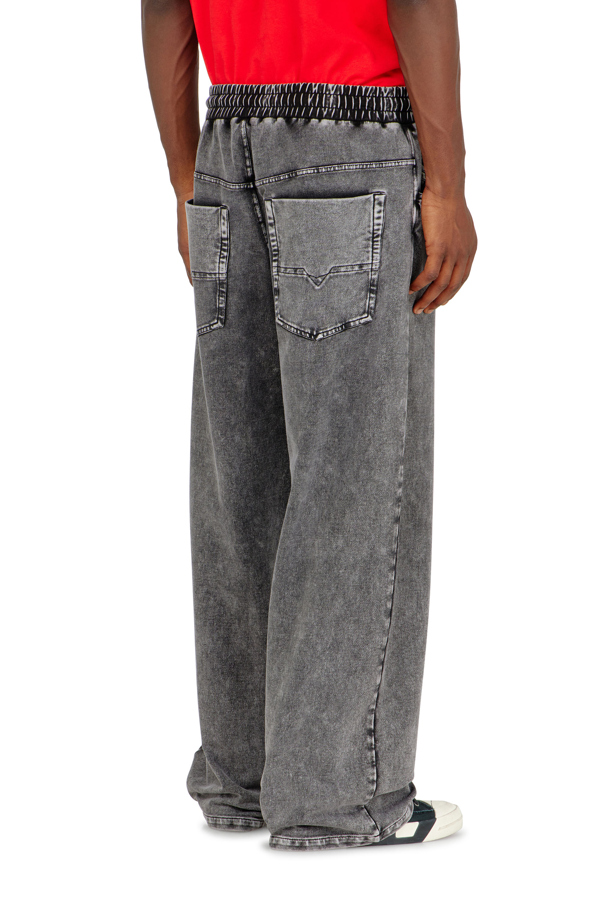 Diesel - P-STUK, Man's Sweatpants with denim effect in Grey - 4
