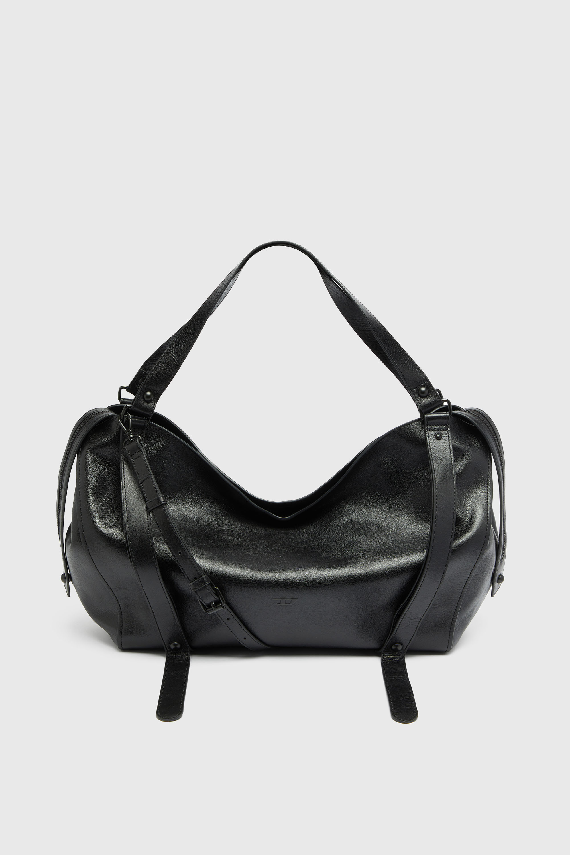 Diesel - D-ONE TOPHANDLE L, Unisex's D-One-Large top-handle bag in leather in Black - 1