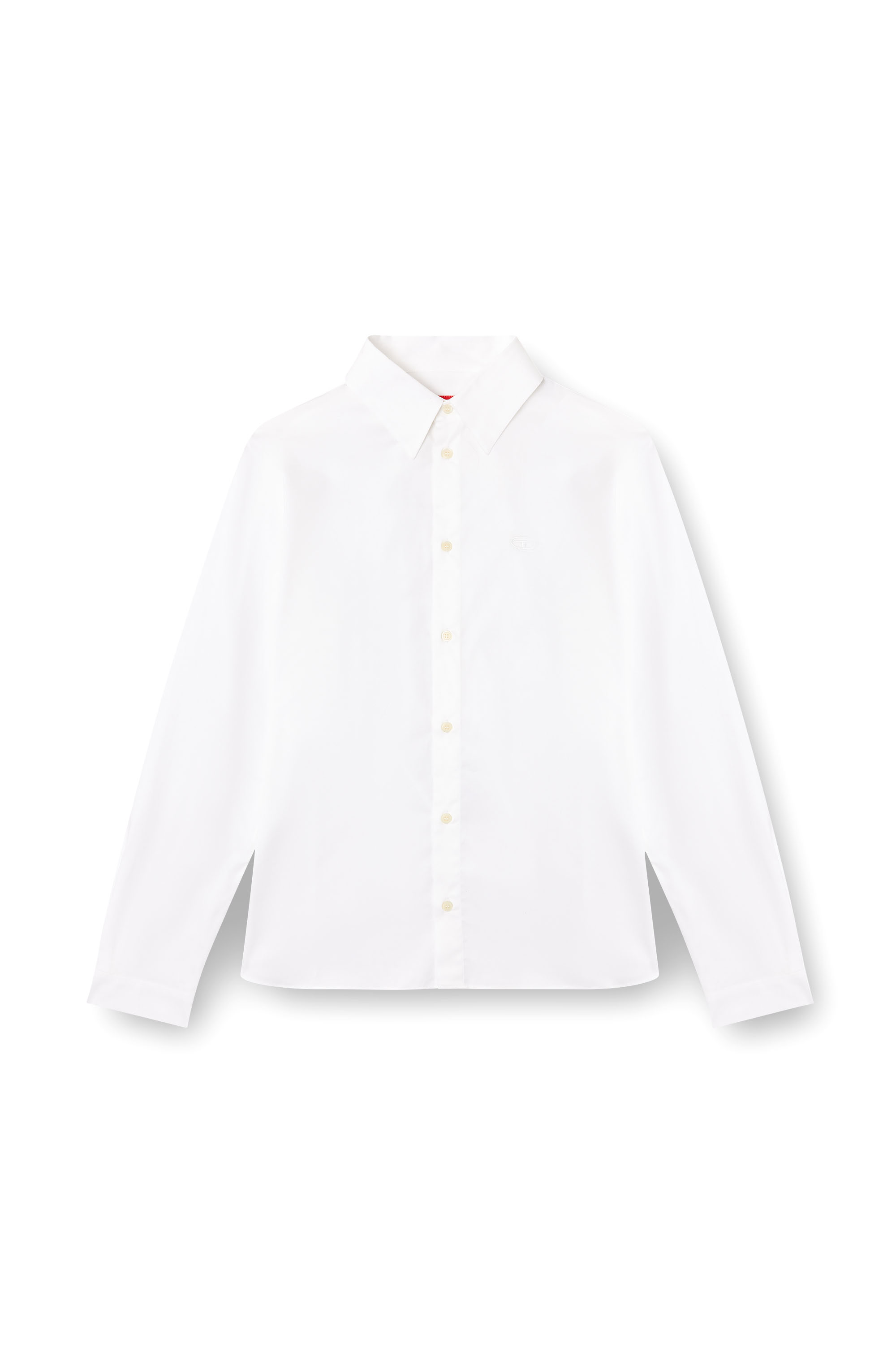 Diesel - S-FITTY-QFAV, Man's Shirt with embroidered Oval D in White - 2