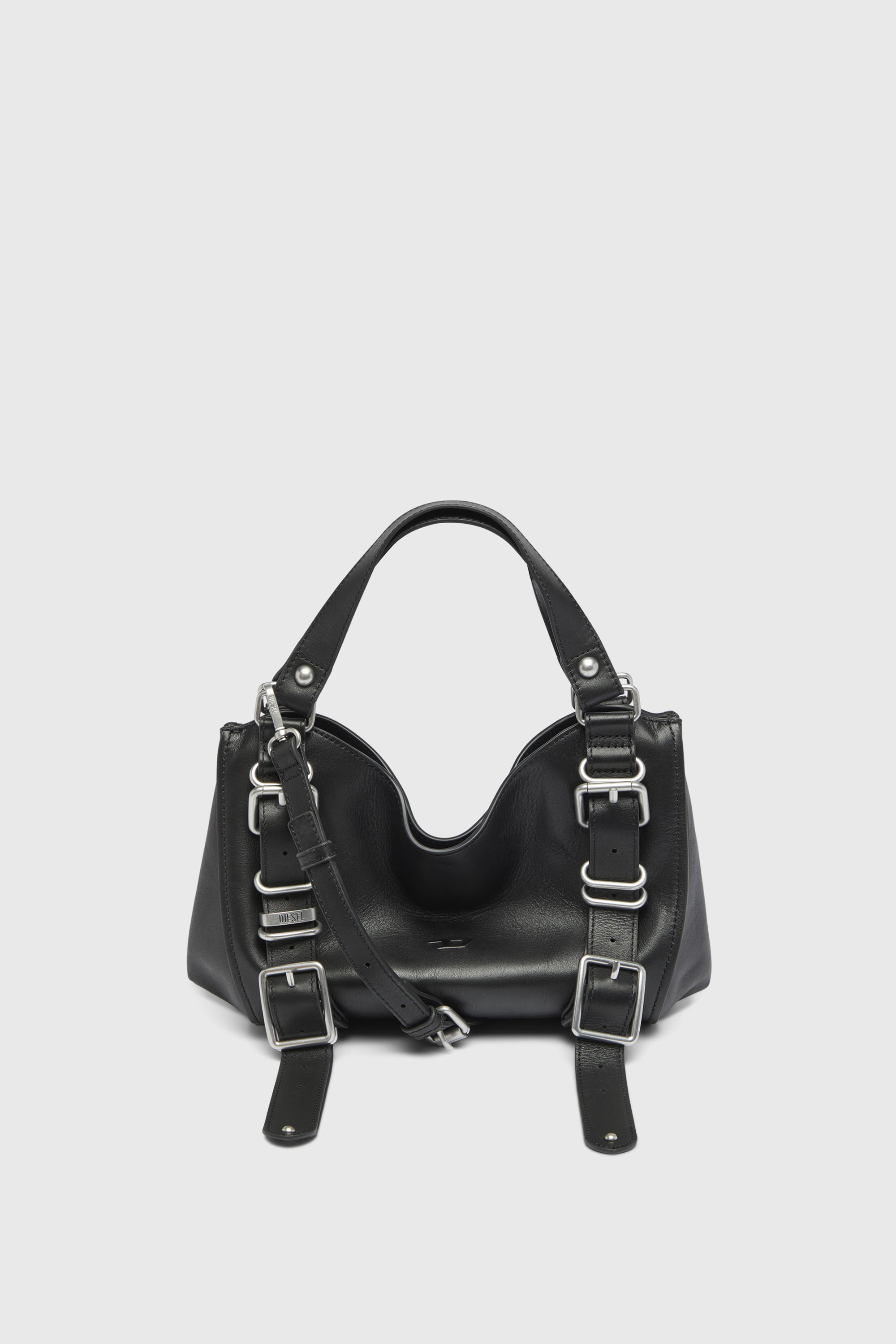 Diesel - D-ONE TOPHANDLE S, Woman's D-One-Small top-handle bag in treated leather in Black - 2