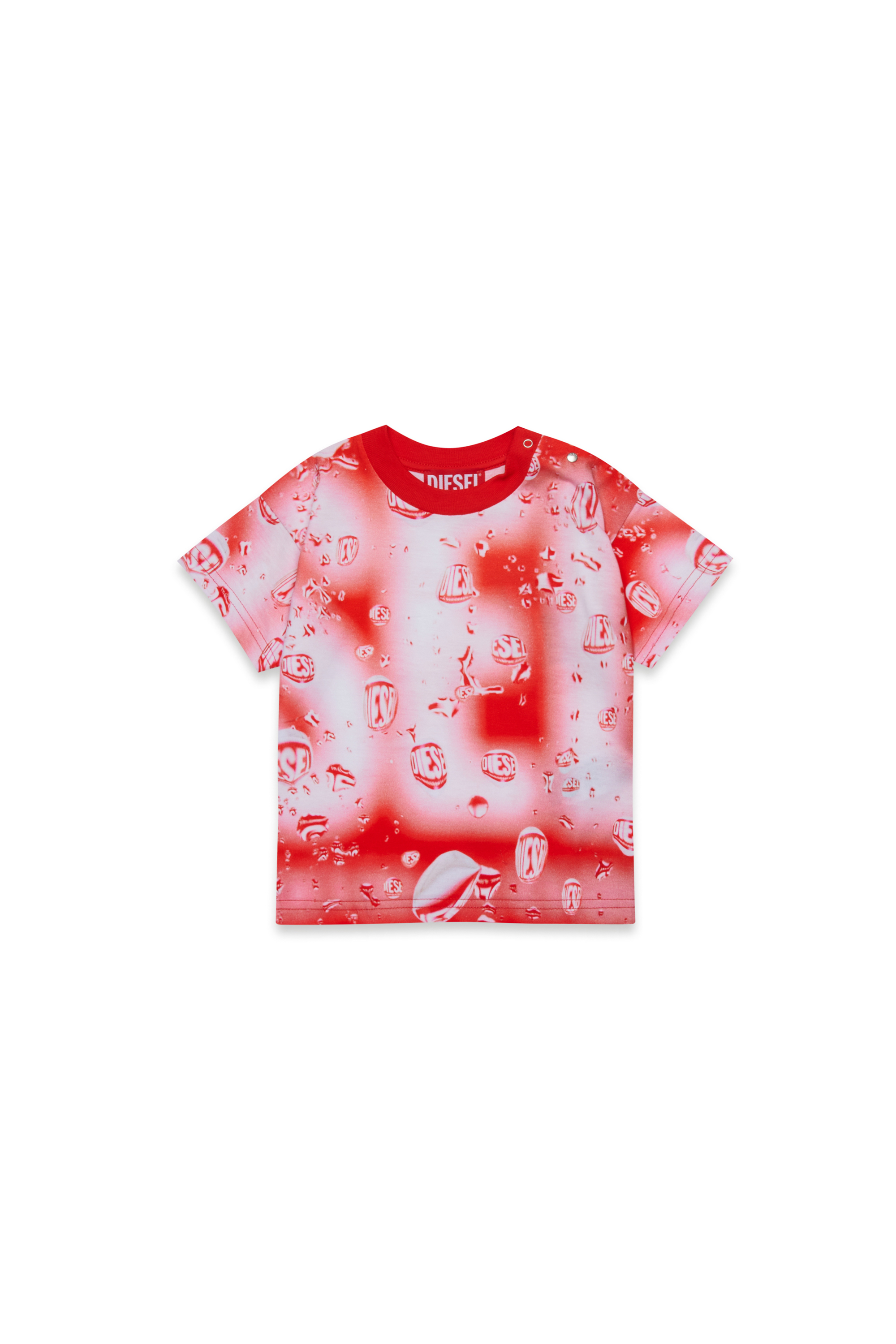 Diesel - TITLIB, Unisex's Cotton t-shirt with all-over print in Red - 1