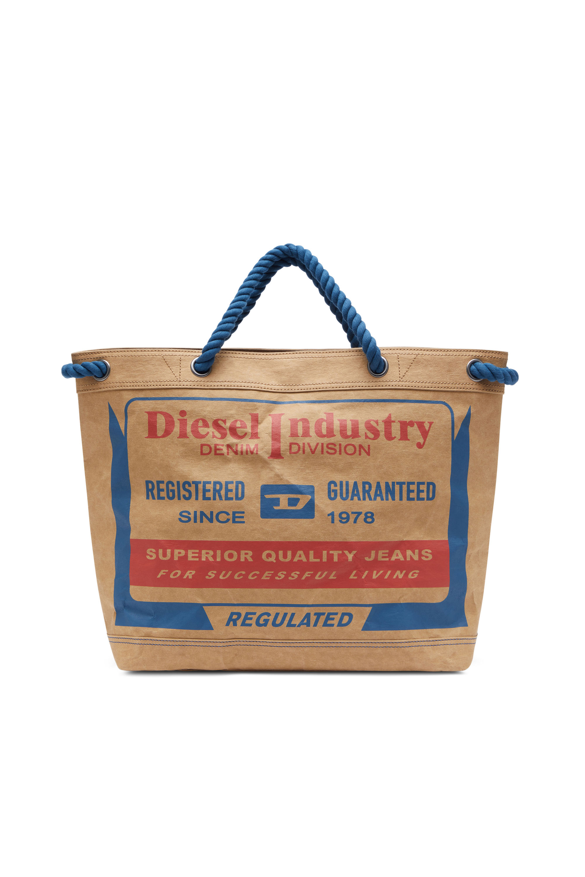 Diesel - JACKRON TOTE L X, Beige/Blue - Image 1