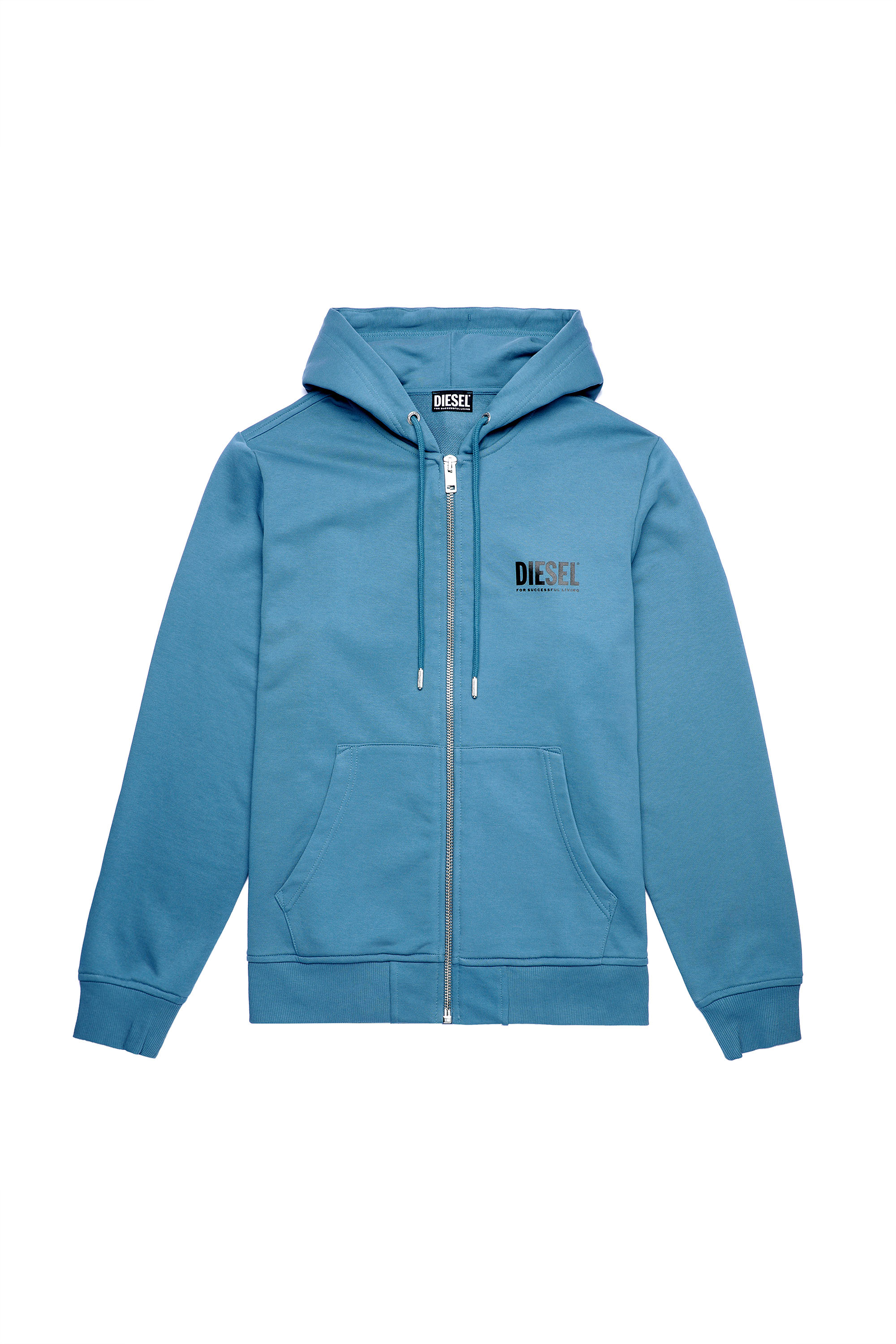 S-GIRK-HOOD-ZIP-ECOL, Blue - Sweaters