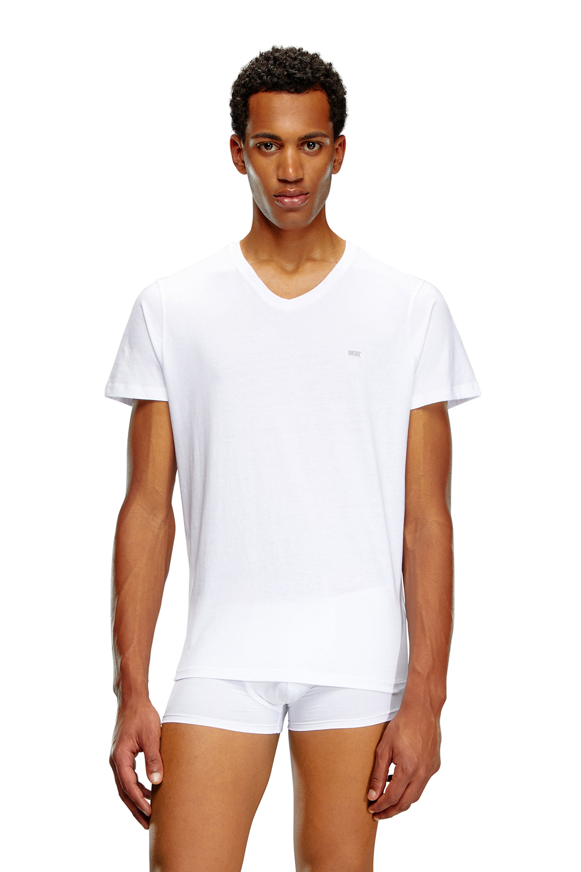 Diesel - UMTEE-MICHAEL3PACK, Man's Three-pack of V-neck T-shirts in White - 3