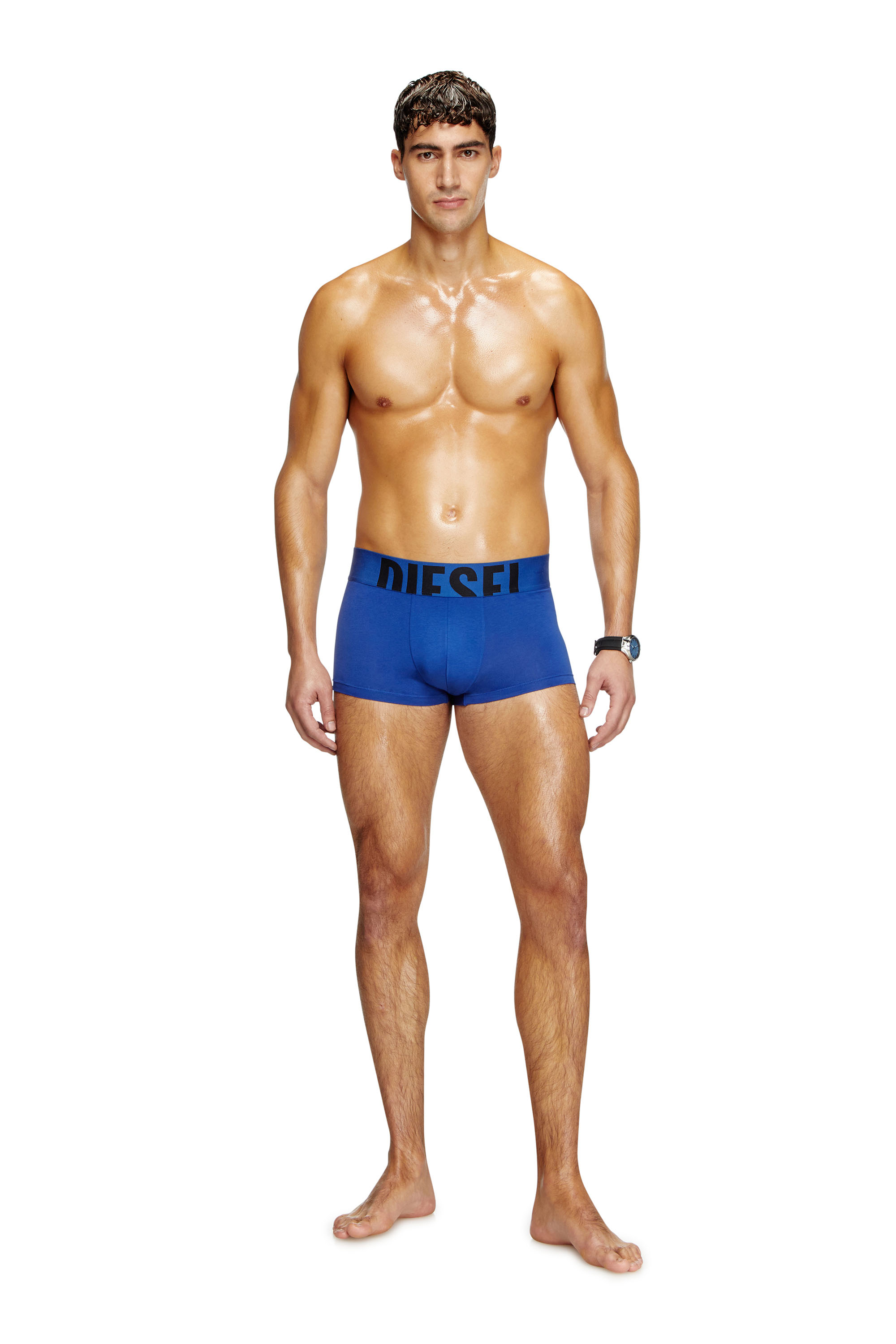 Diesel - DAMIEN-D-POP-55, Man's Boxer briefs with cut-off logo in Blue - 2