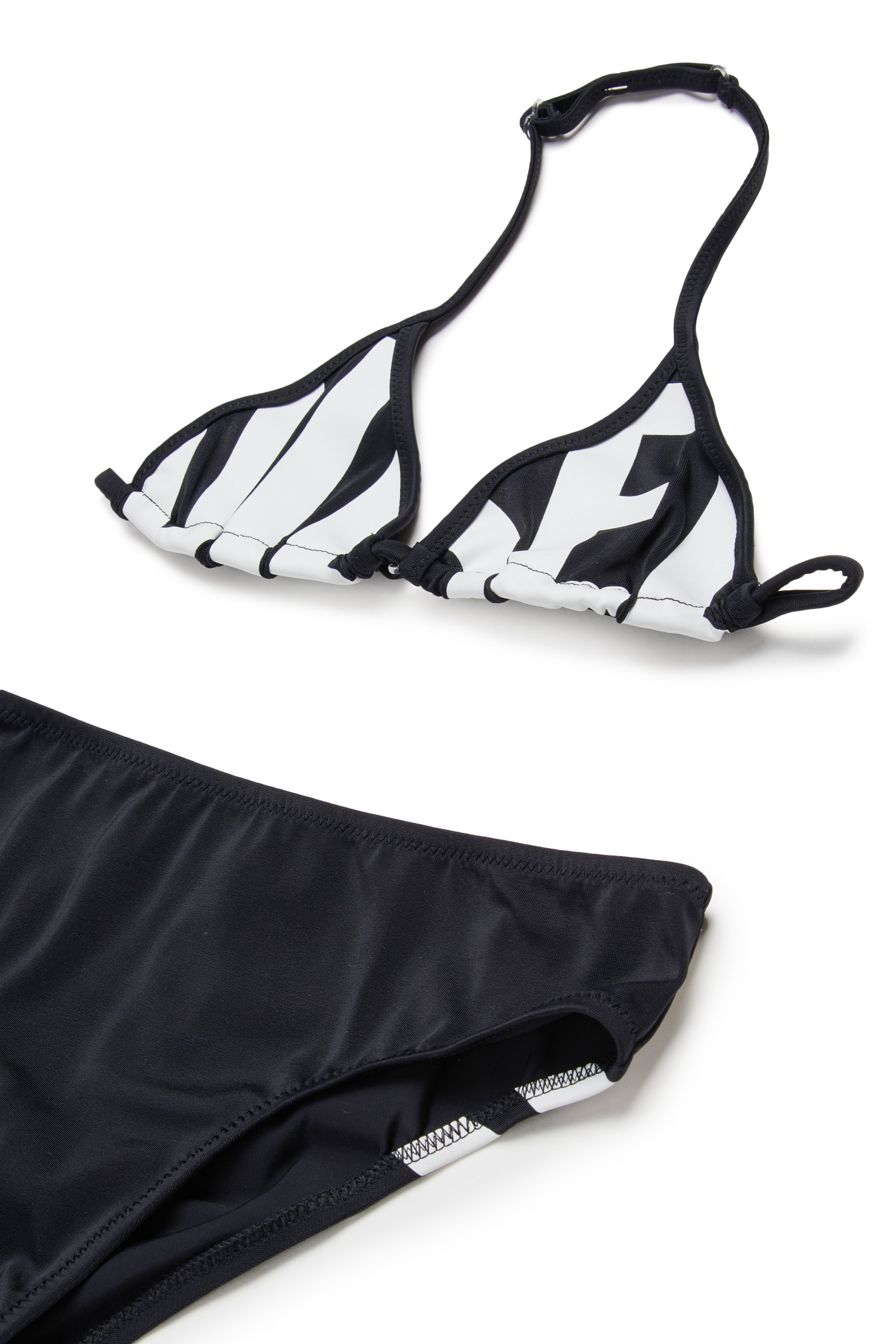 Diesel - MIDDY, Woman's Bikini in solid colour with maxi logo in Black - 3