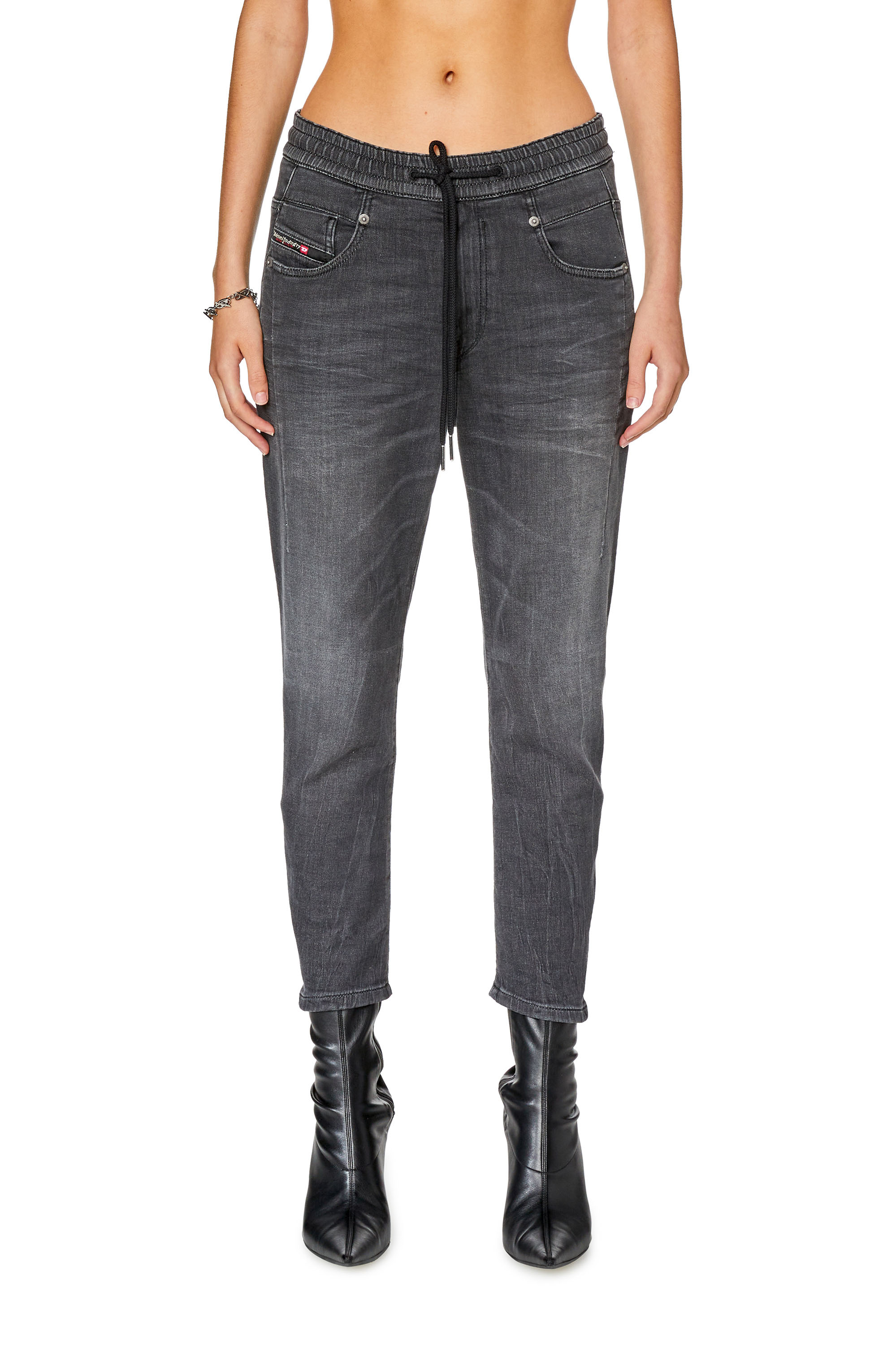 Diesel - Boyfriend Fayza JoggJeans® 068FS, Black/Dark grey - Image 2