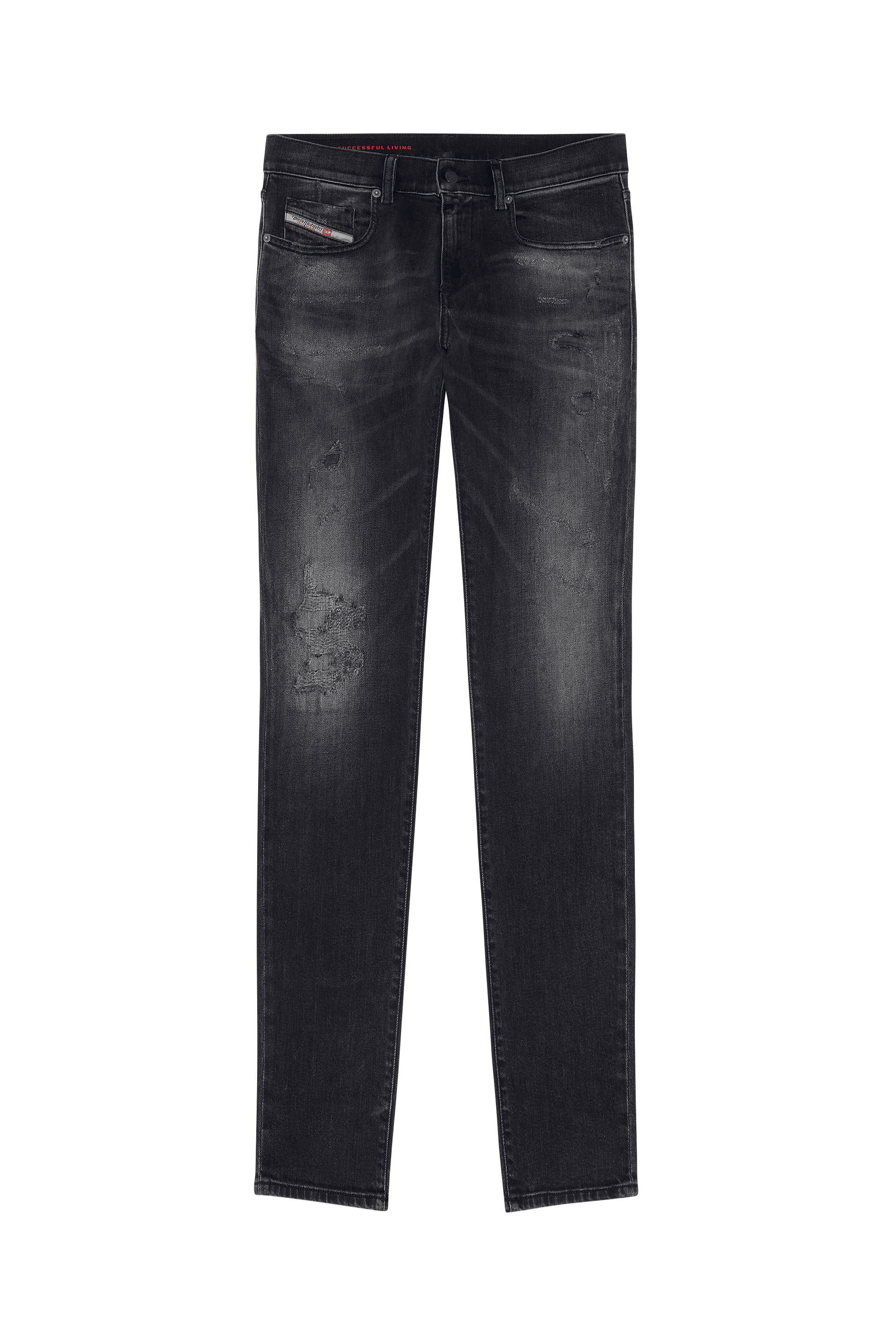 Diesel - 2019 D-STRUKT 09E05 Slim Jeans, Black/Dark grey - Image 1