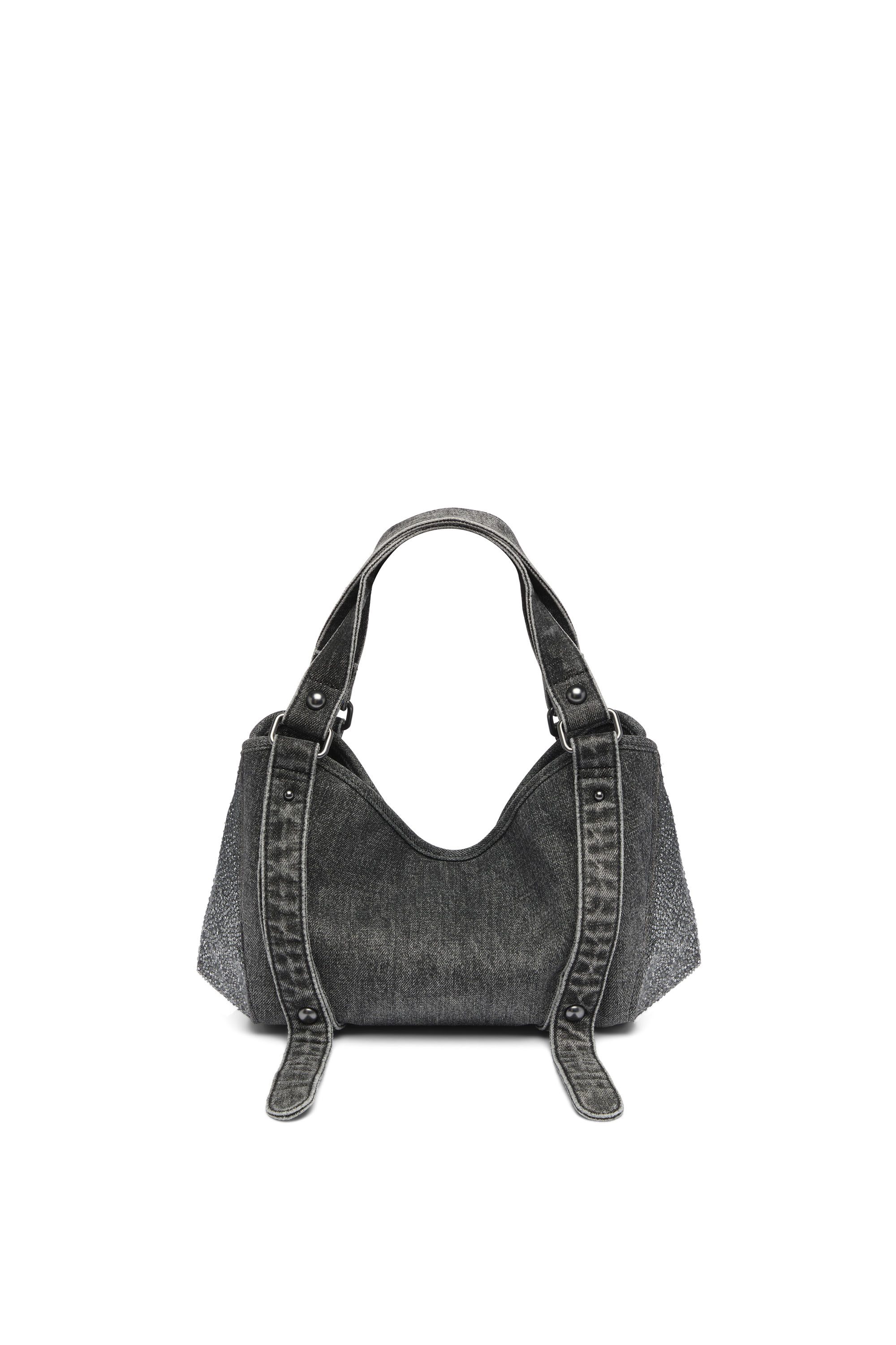 Diesel - D-ONE TOPHANDLE S, Woman's D-One-Small top-handle bag in crystal solarised denim in Black - 4