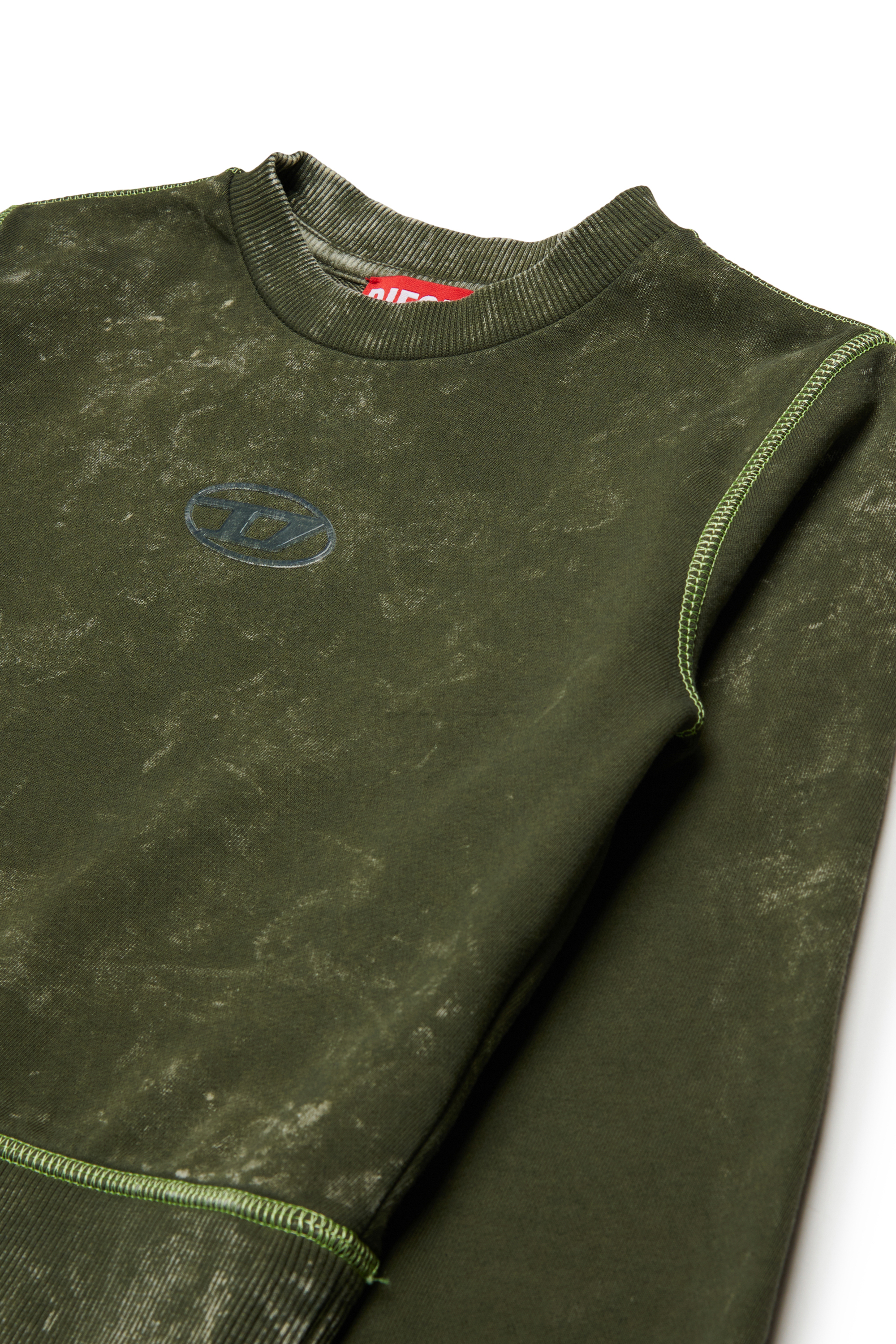 Diesel - SLACCY, Woman's Cotton sweatshirt with front logo in Green - 3