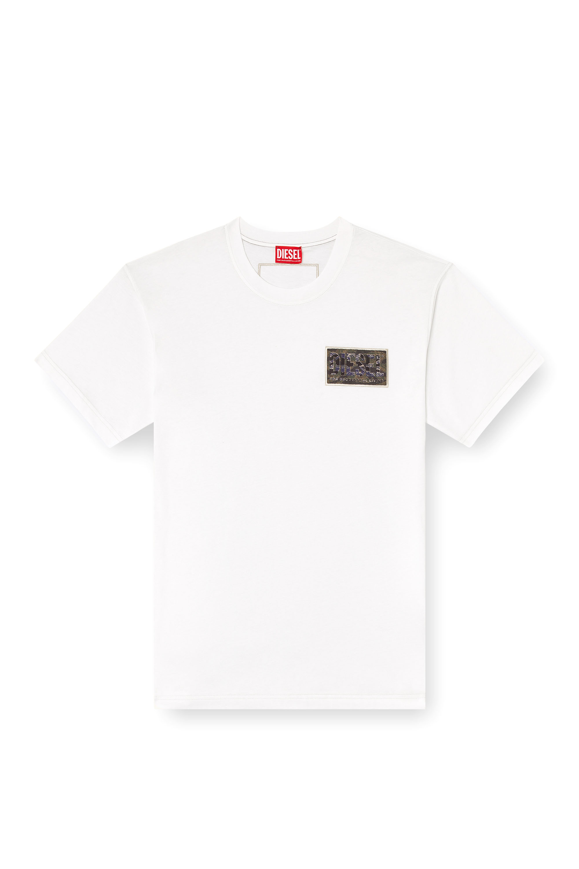 Diesel - T-NORM-T3, Man's T-shirt with camo logo patch in null - 3