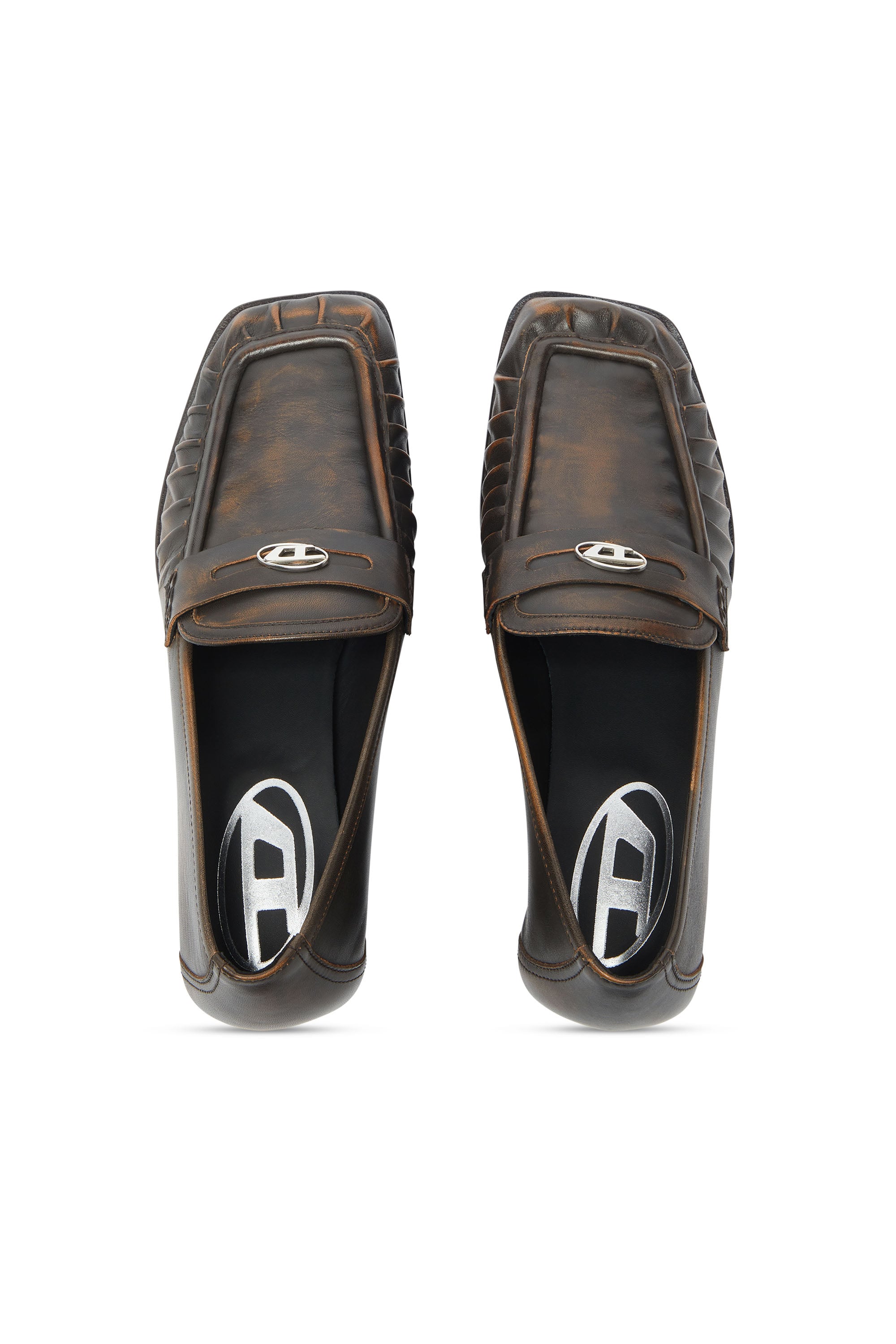 Diesel - D-AMBER MOC 30, Woman's D-Amber - Penny loafers in leather in Brown - 4