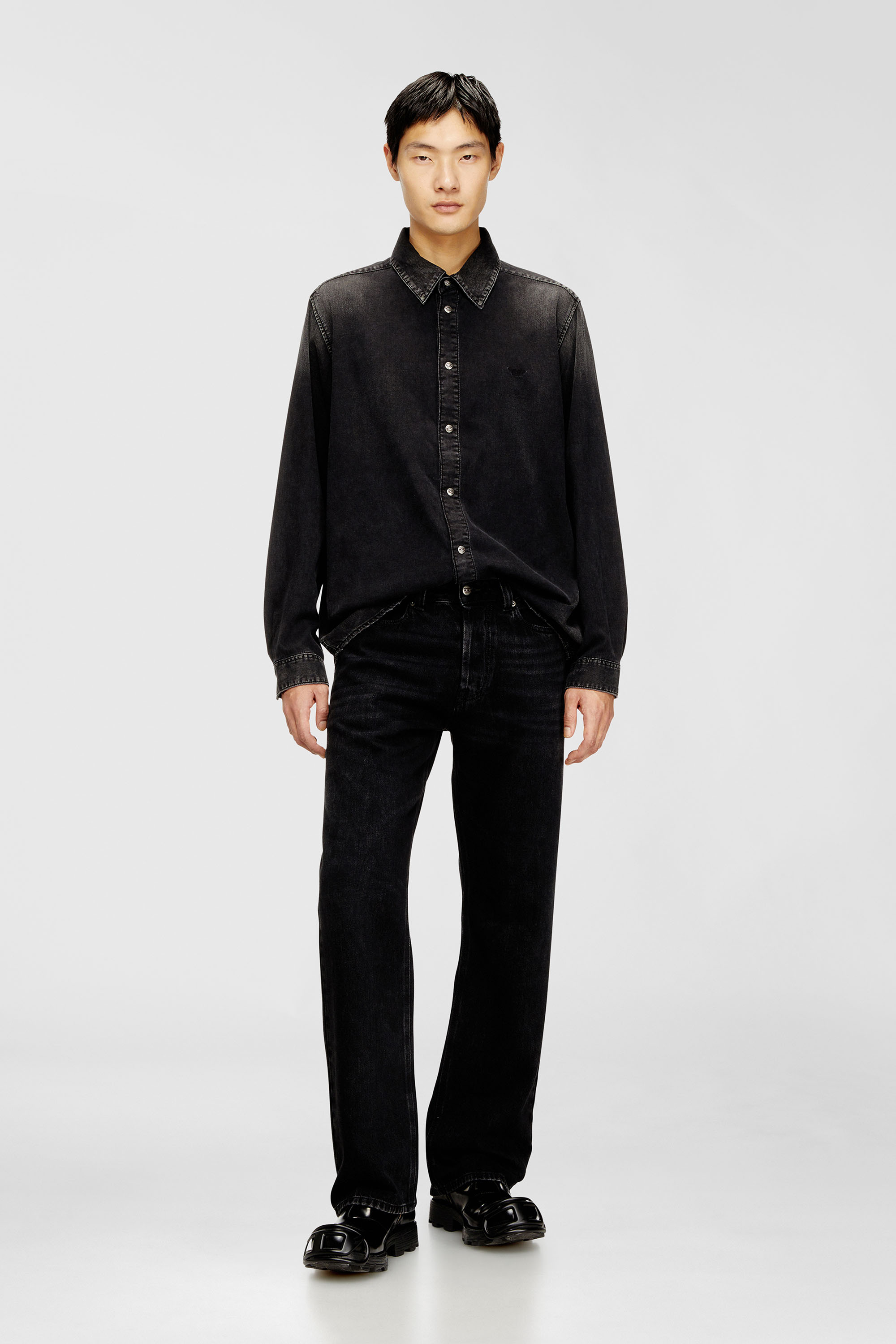 Diesel - Man's Relaxed Jeans 1980 D-Eeper 09P09, Black/Dark grey - 2
