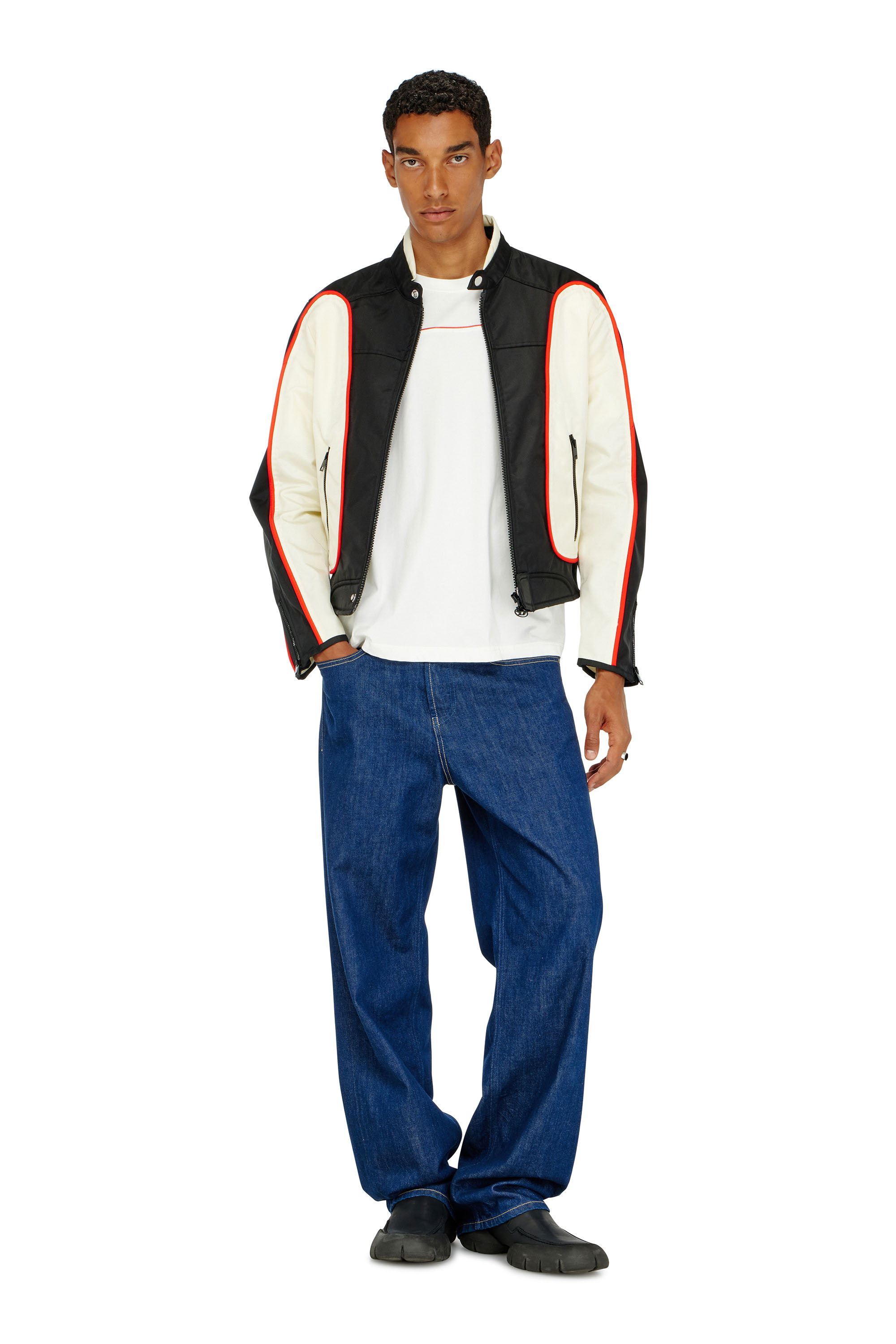 Diesel - T-NORM-PIPING, Man's T-shirt with contrast piping in White - 2