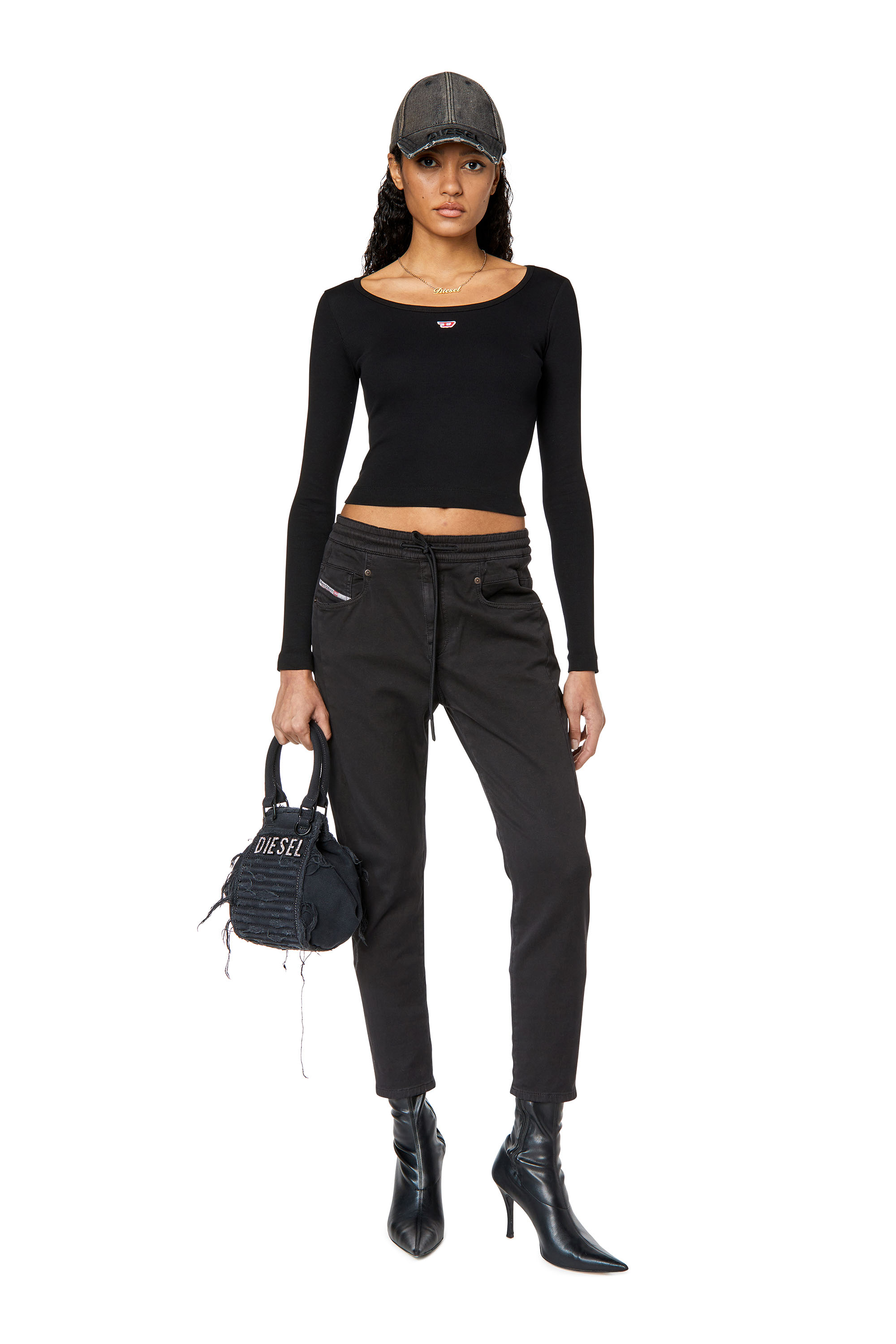 Diesel - Boyfriend Fayza JoggJeans® 068DY, Black/Dark grey - Image 1