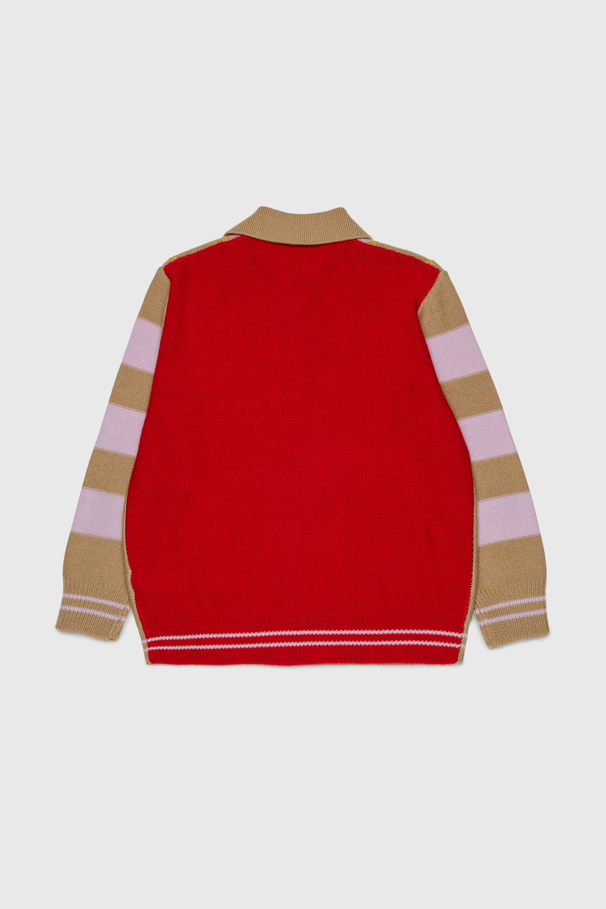 Diesel - KROMBY OVER, Unisex's Wool-blend polo jumper with argyle motif in Brown - 2