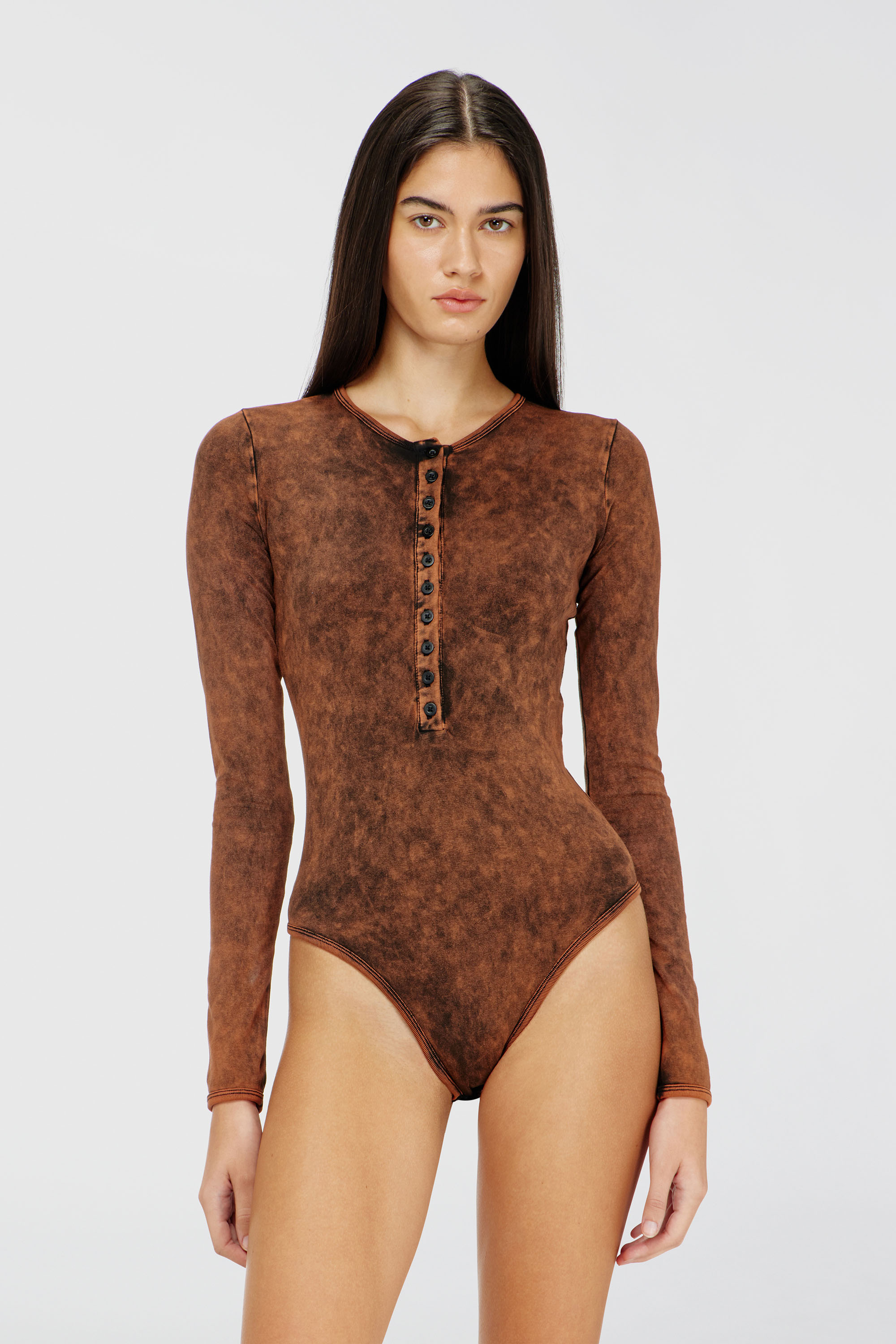 Diesel - FRESYA-DNM, Woman's Cotton bodysuit with buttoned front in null - 1