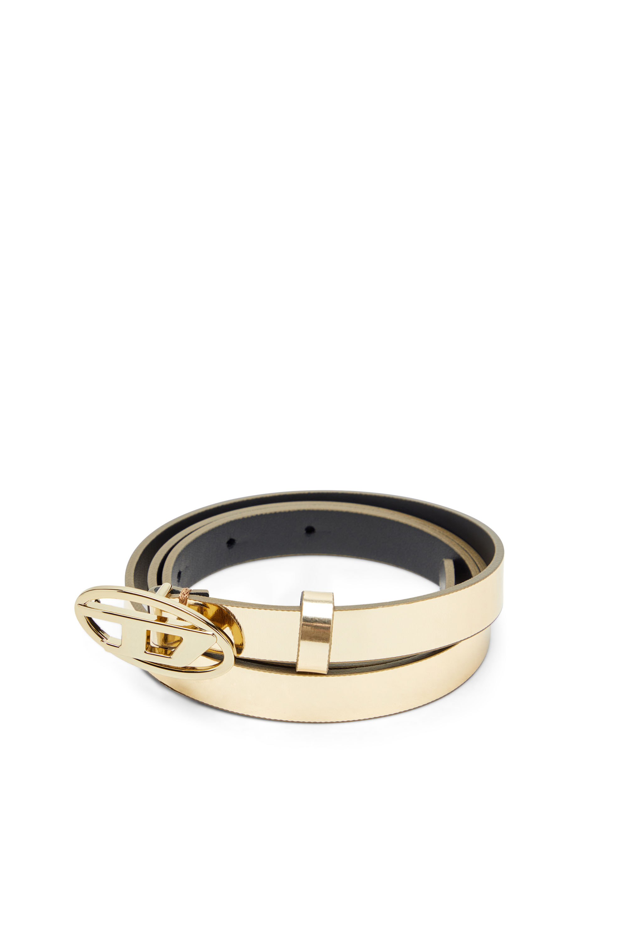 Diesel - B-1DR 15, Woman's 1.5cm belt with mirrored metallic finish in Bronze - 3