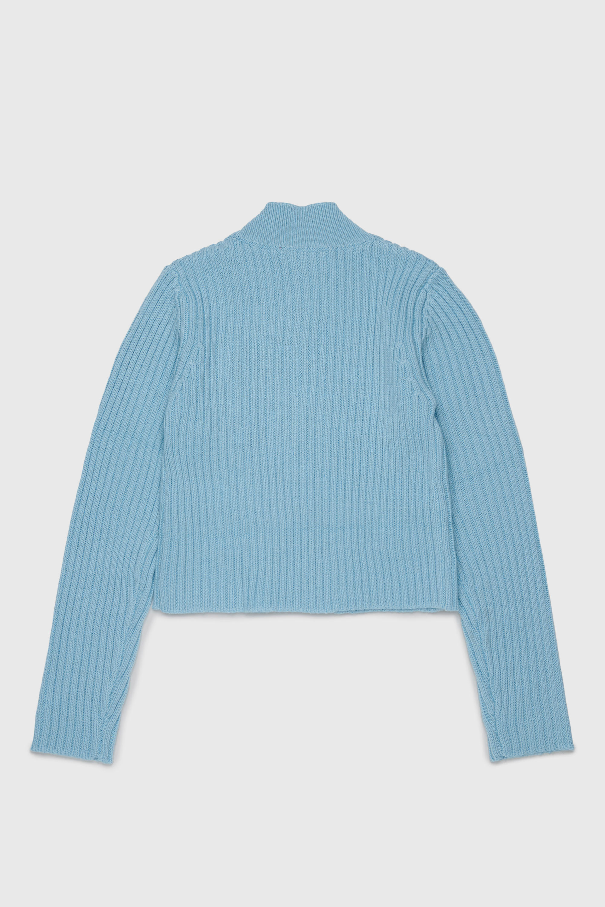 Diesel - KAMMY, Woman's Zip cardigan in wool blend with pockets in Light Blue - 2