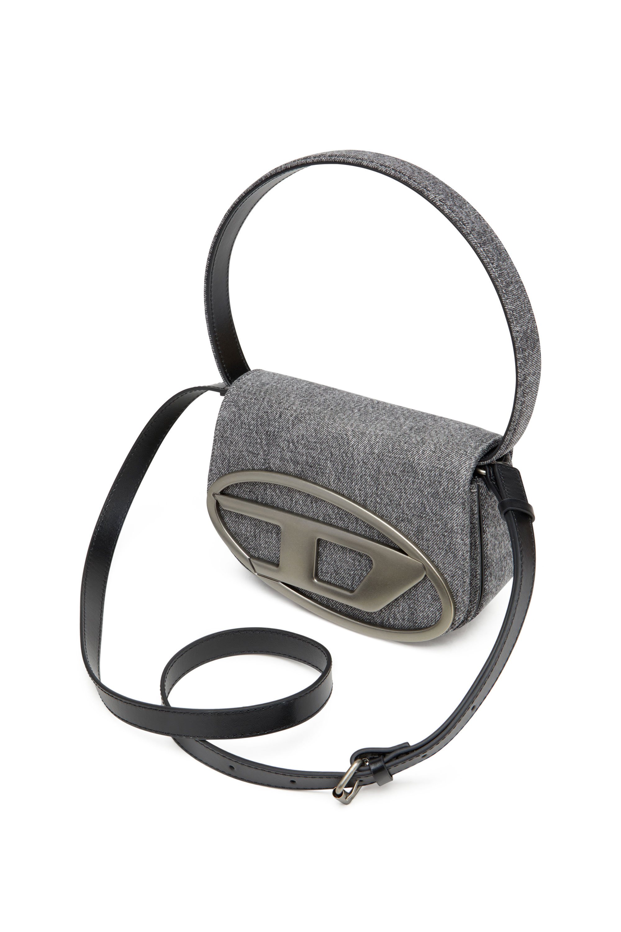 Diesel - 1DR, Woman's 1DR-Iconic shoulder bag in stonewashed denim in Black - 5