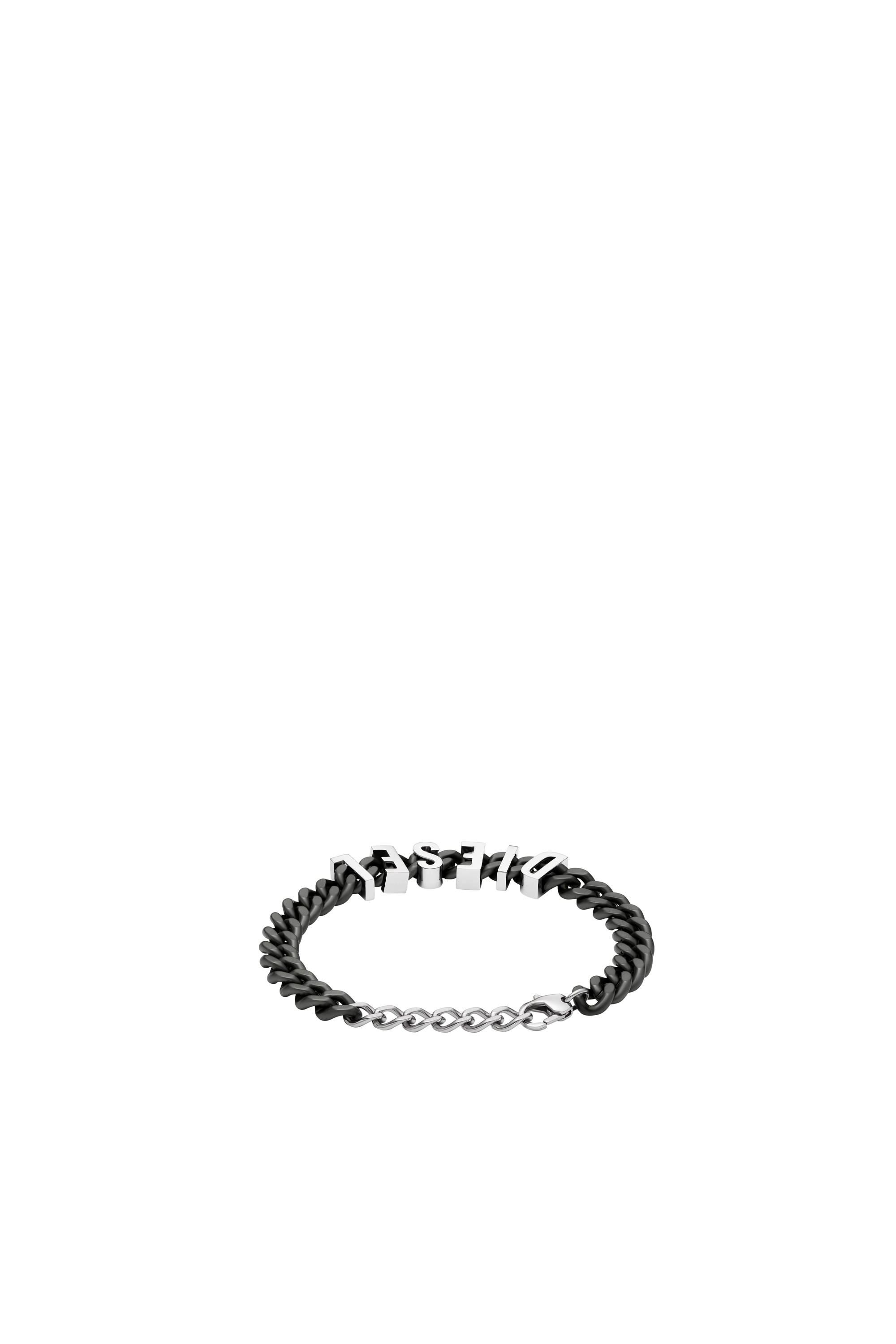 Diesel - DX1486, Man Two-Tone stainless steel chain bracelet in Black - Image 2