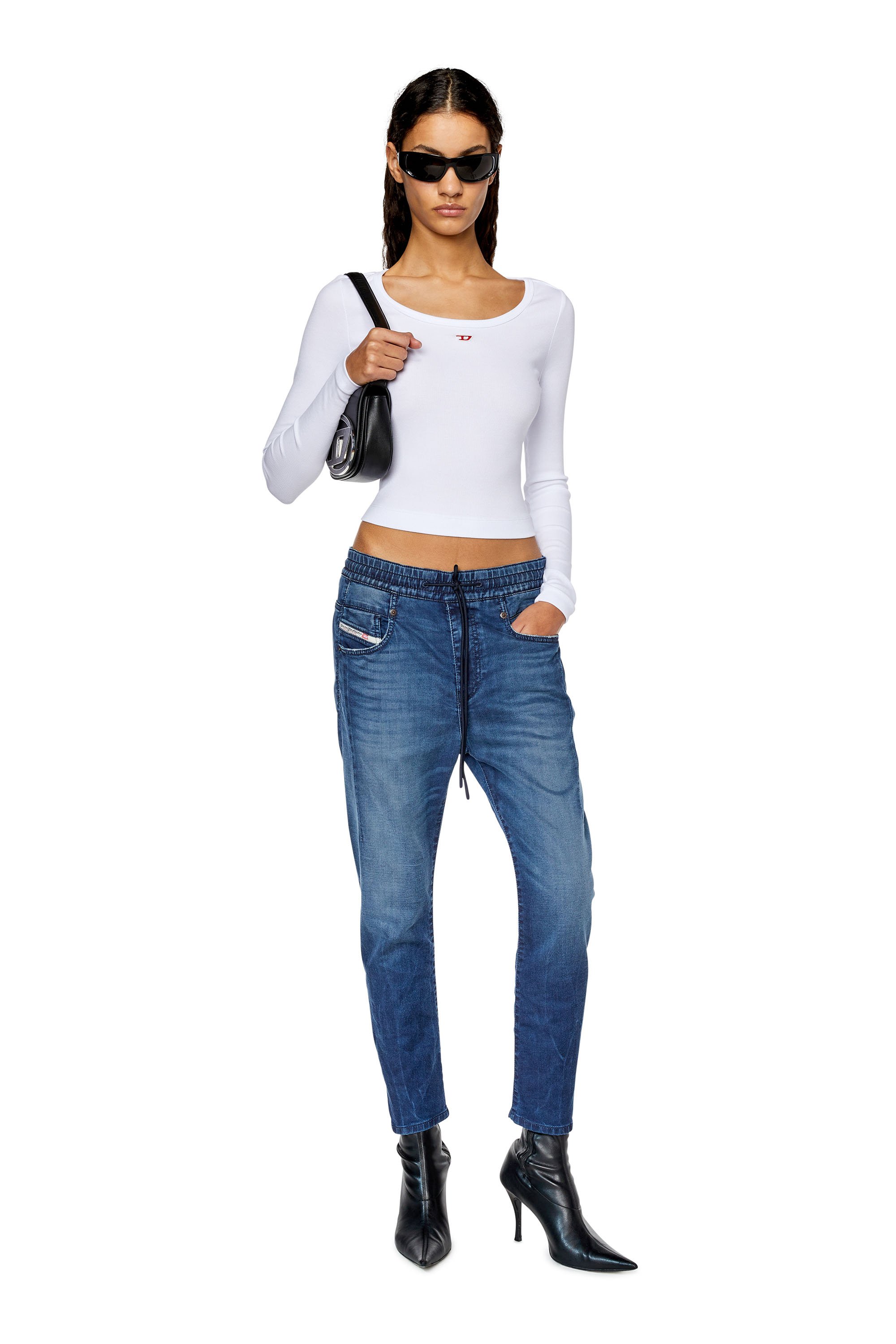 Diesel - Fayza JoggJeans® 068DV Boyfriend, Dark Blue - Image 4