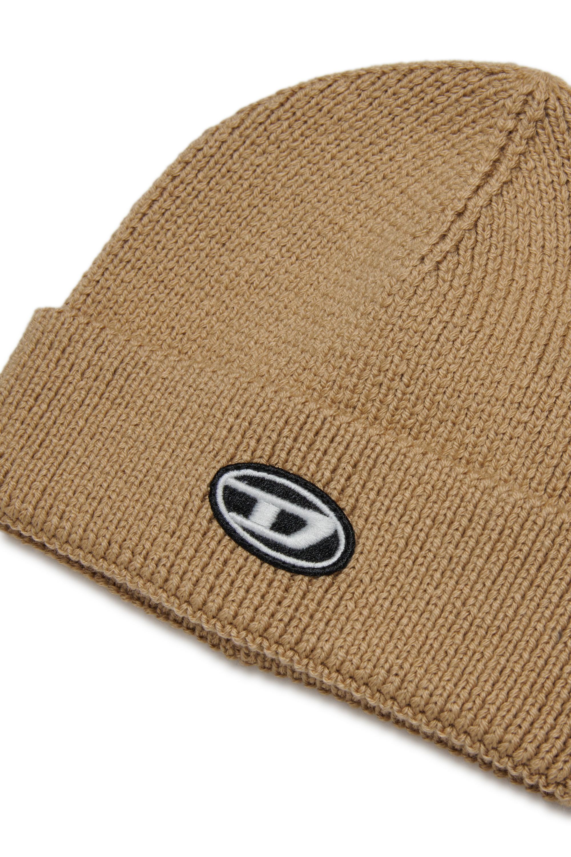 Diesel - FLYB, Unisex's Wool blend beanie with cuff in Light Brown - 3