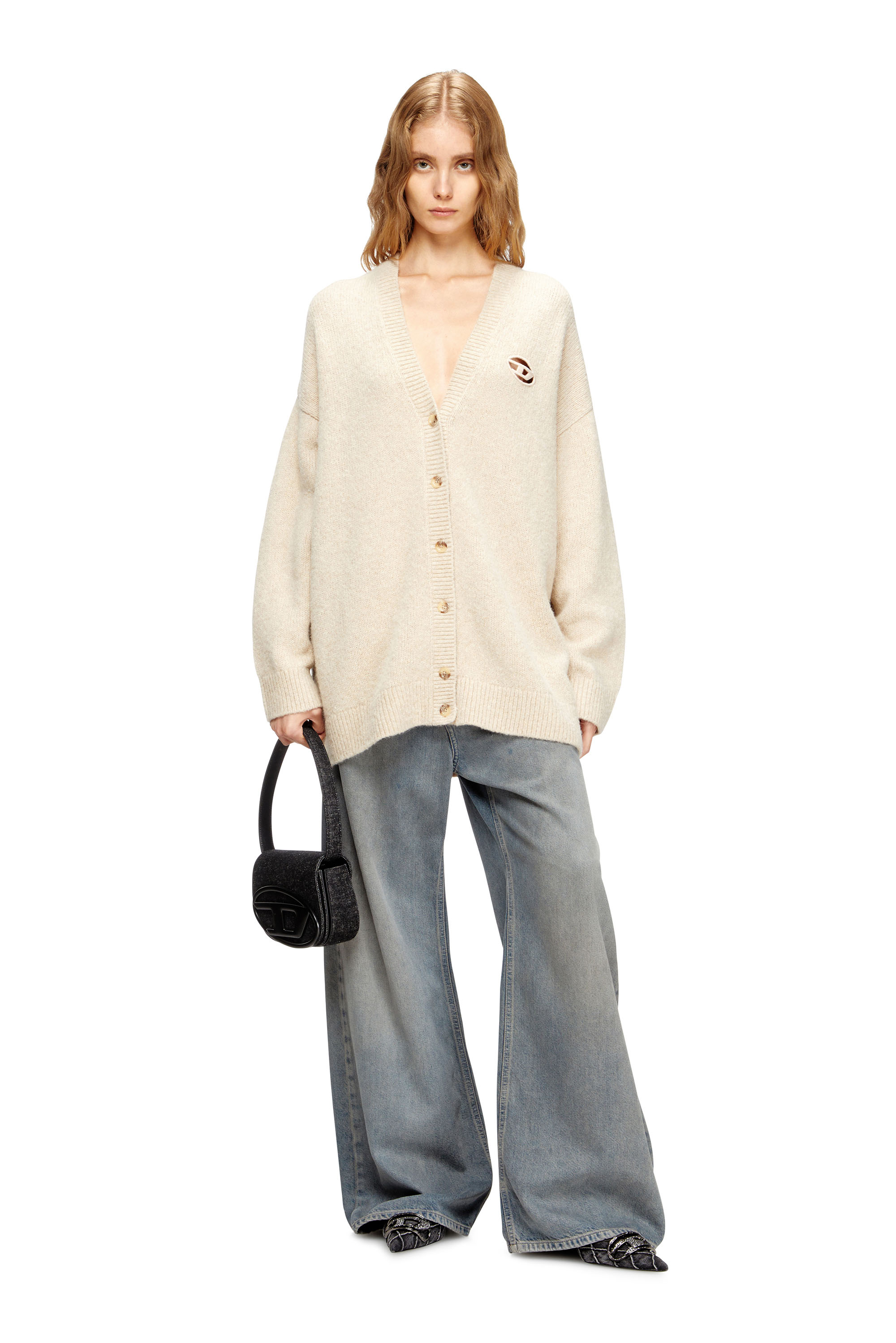 Diesel - M-AREELA, Woman's Cardigan in wool and alpaca blend in Beige - 2