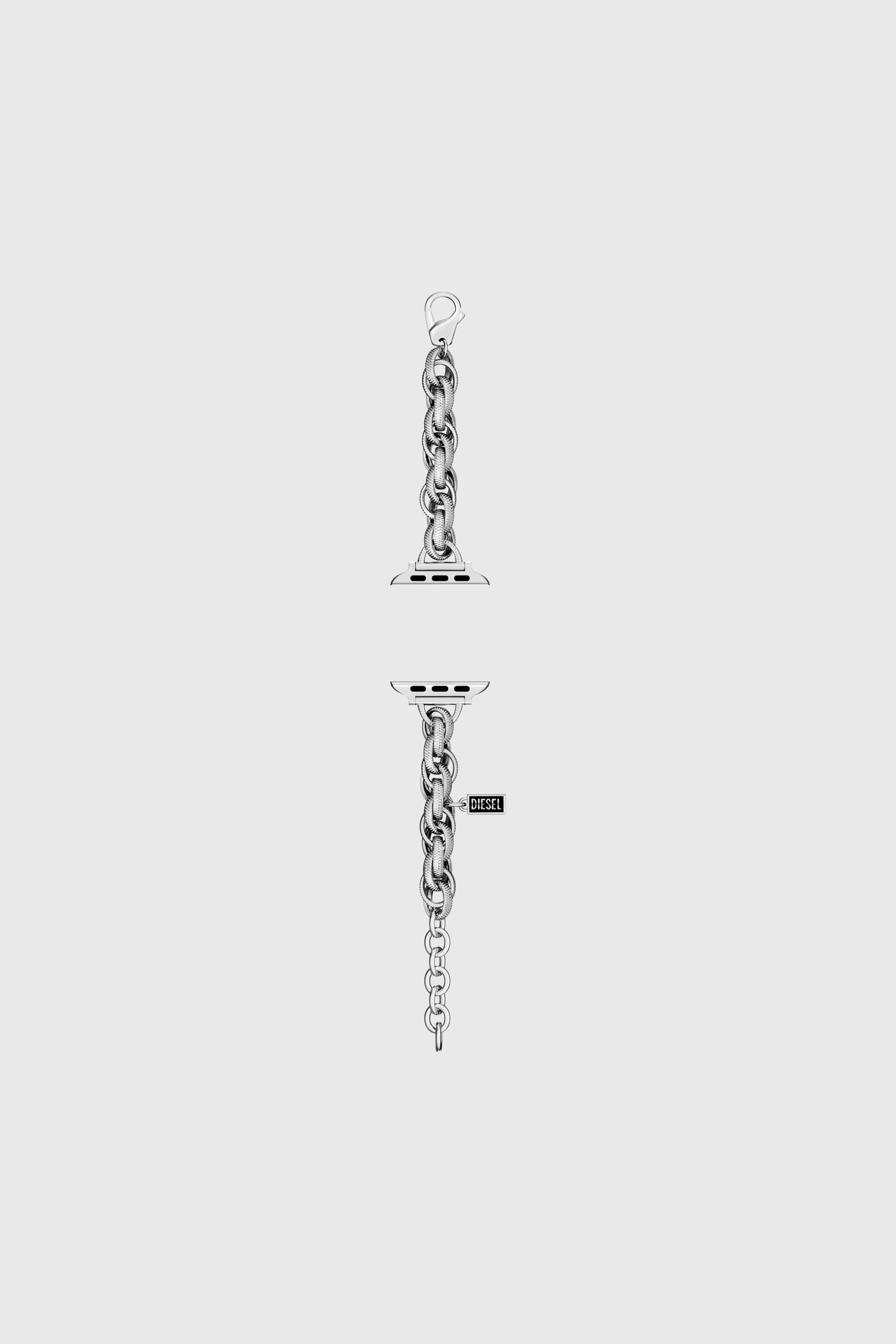Diesel - DSS028 WATCH, Man's Stainless steel watch band for apple watch&reg;, 38-49mm in Silver - 1