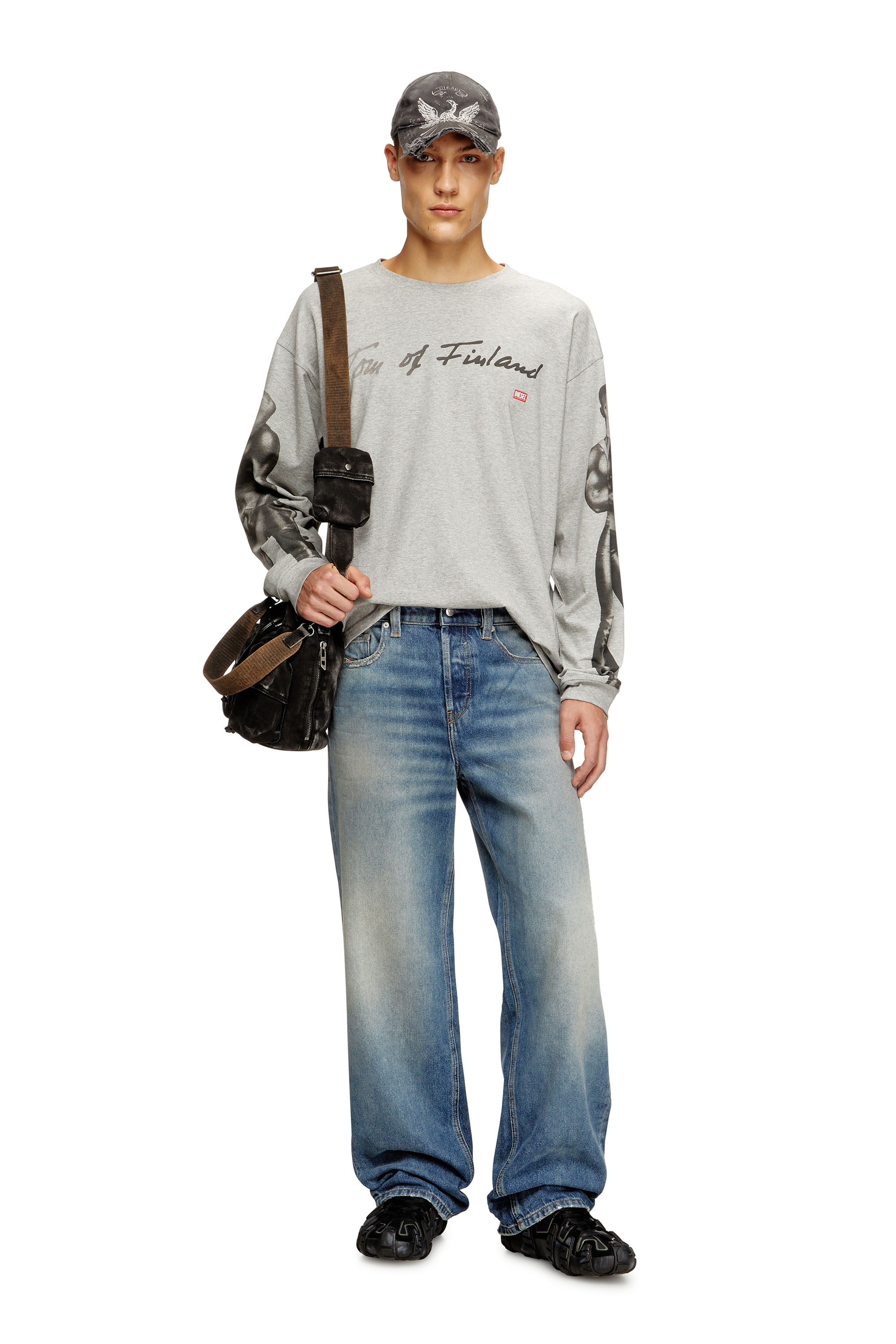 Diesel - PR-T-BOXT-LS-TOM25, Unisex's Long-sleeve T-shirt with graphic print in Grey - 1