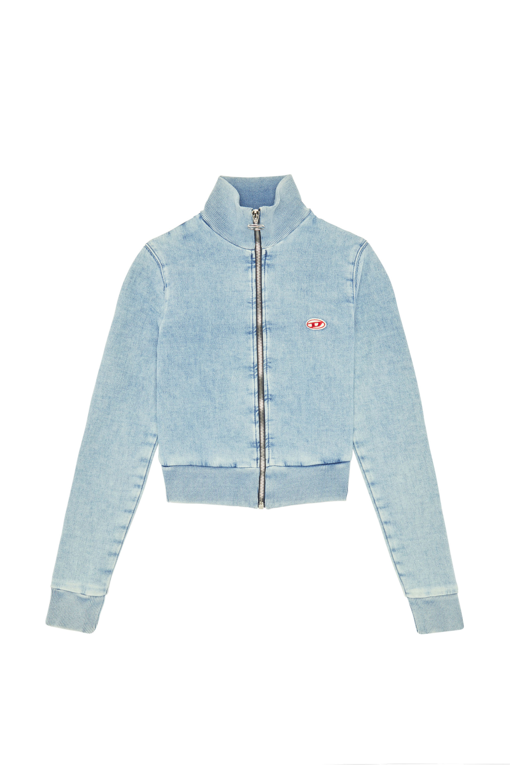 Diesel - D-EMY TRACK DENIM SWEATSHIRT, Light Blue - Image 3