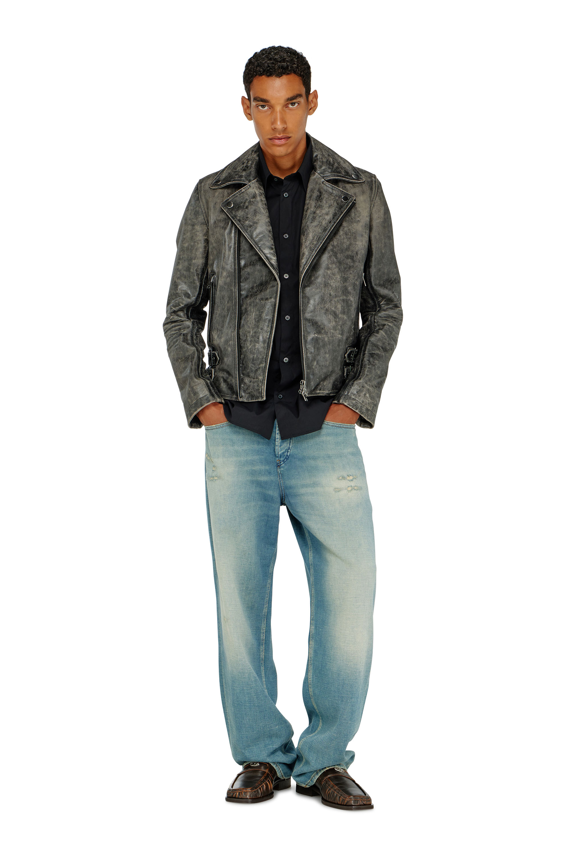 Diesel - S-SIMPLY-GSBH, Man's Stretch poplin shirt with embroidery in Black - 1