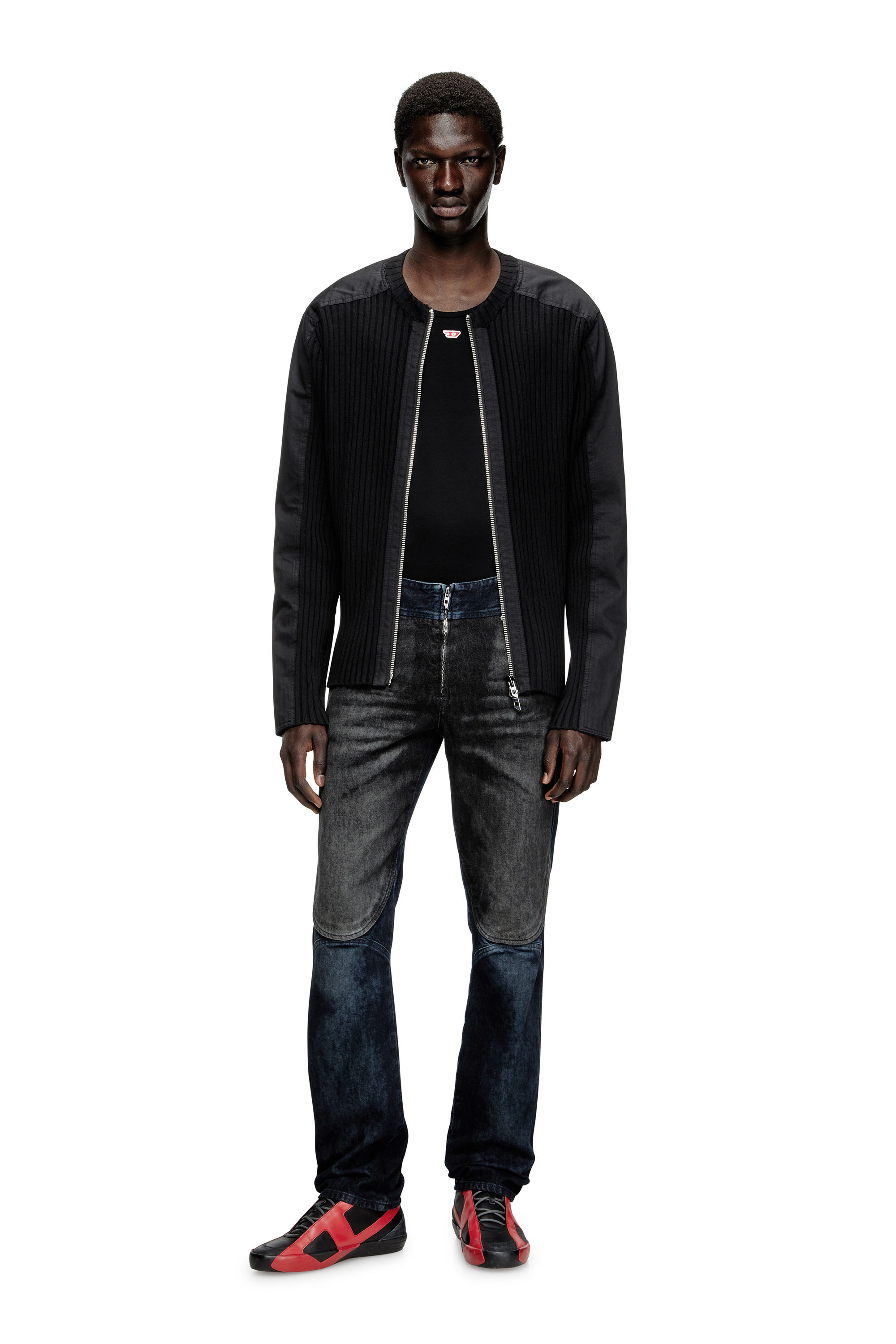 Diesel - K-MATTY, Man's Zipped cardigan with utilitarian panels in null - 2