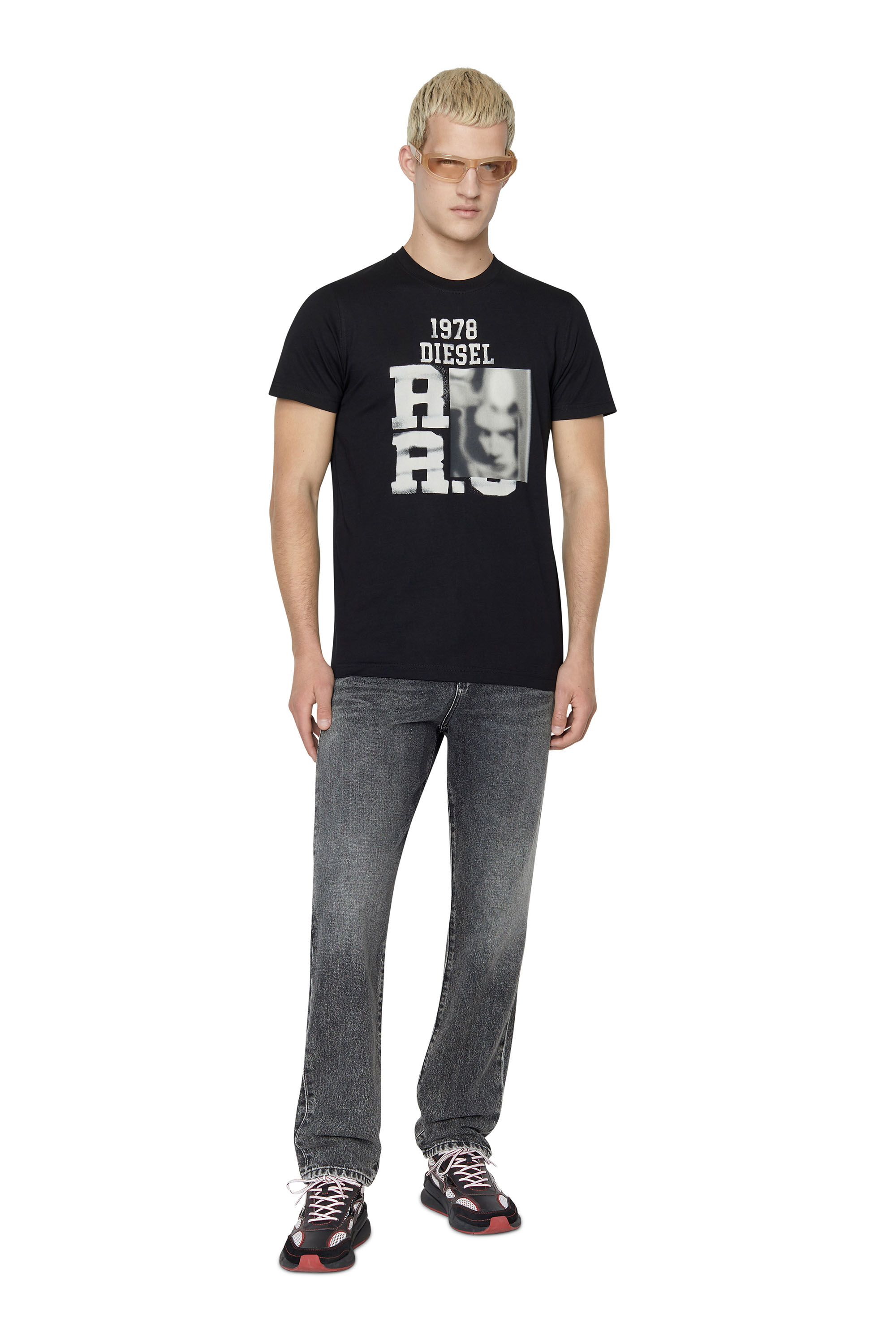 Diesel - 2020 D-Viker 007C4 Straight Jeans, Black/Dark grey - Image 5