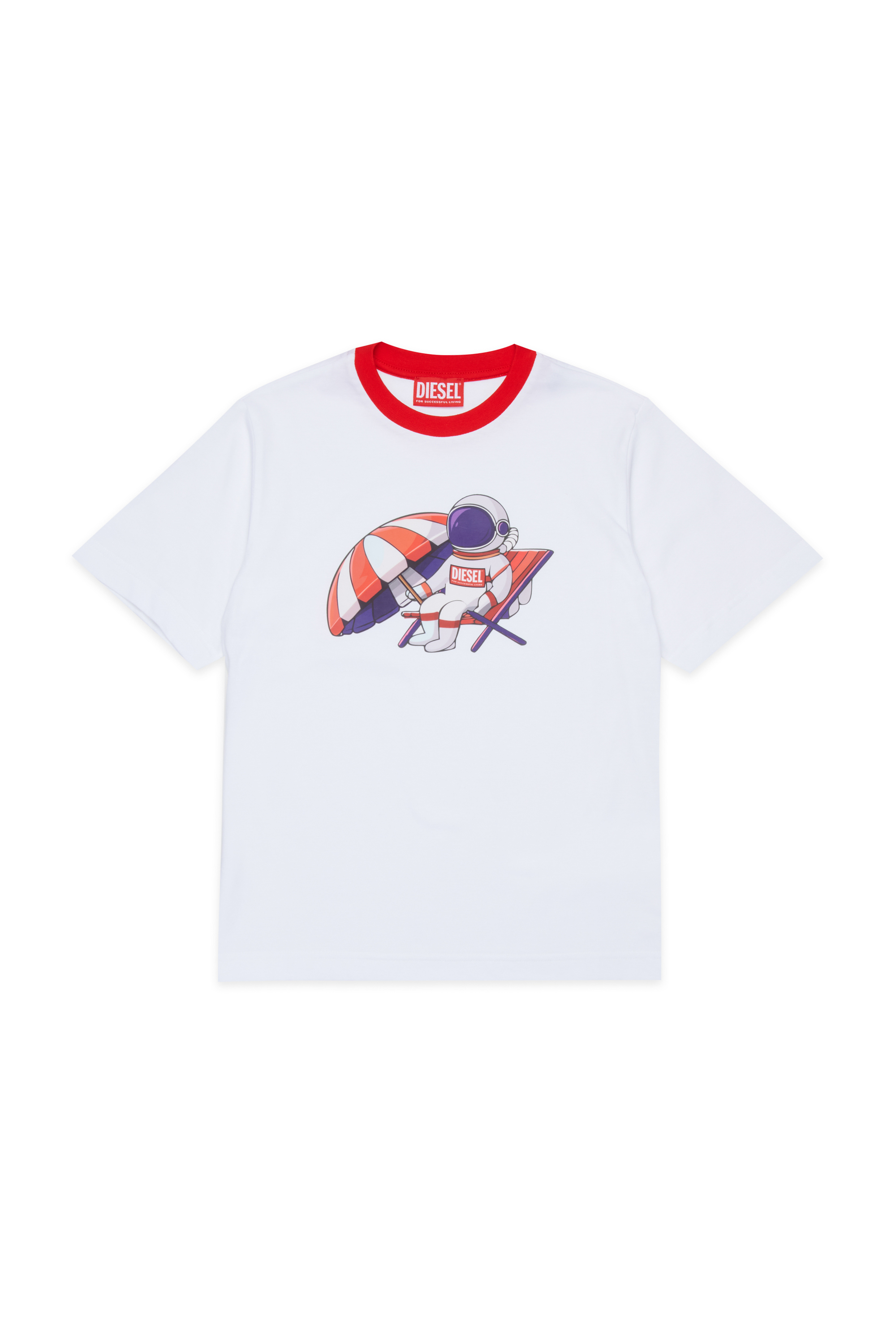 Diesel - MTSPACY OVER, Man's Ring T-shirt with astronaut graphic in White - 1