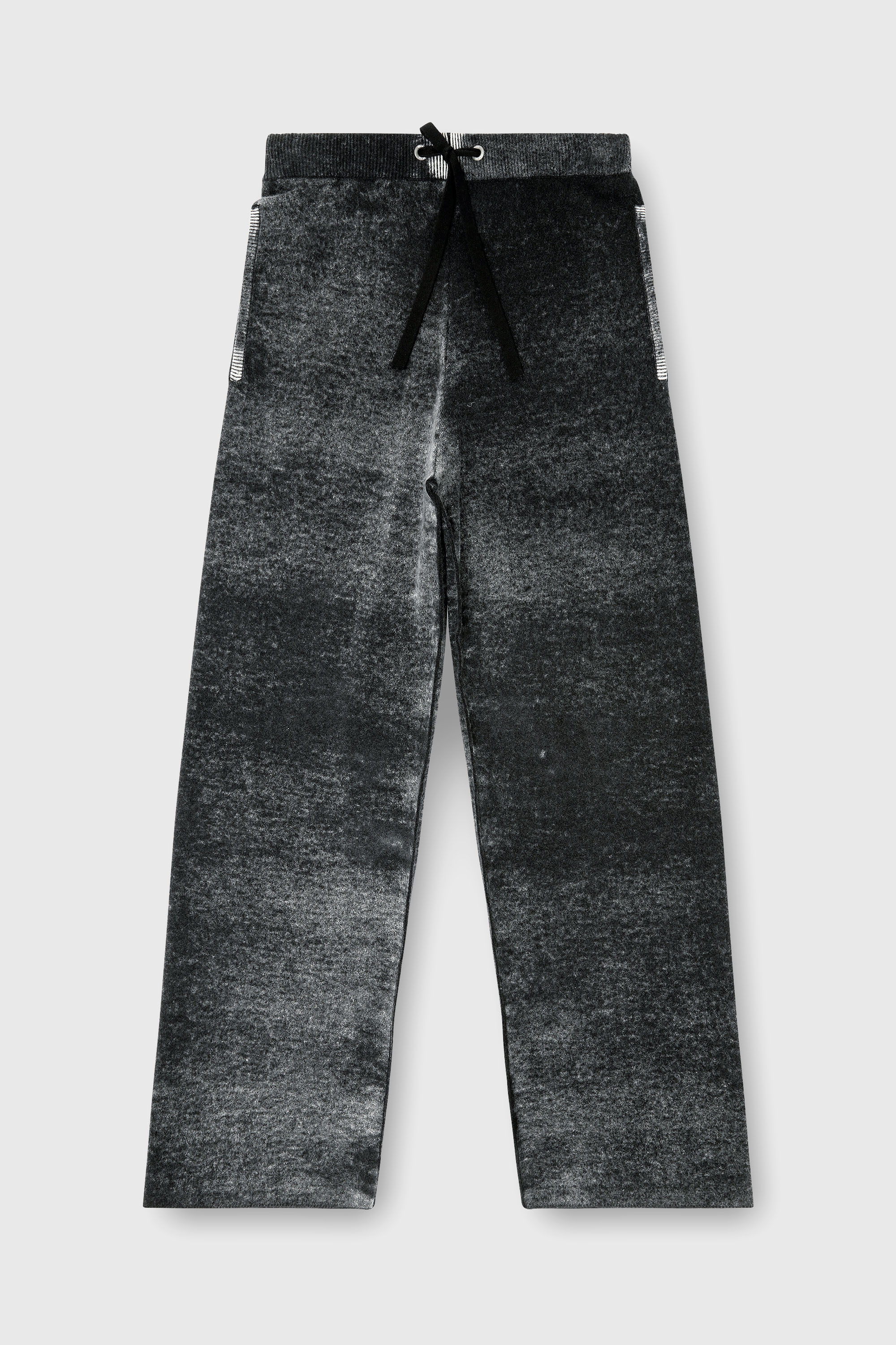 Diesel - M-HONORINE, Woman's Reverse-print knitted wool track pants in Dark grey - 2