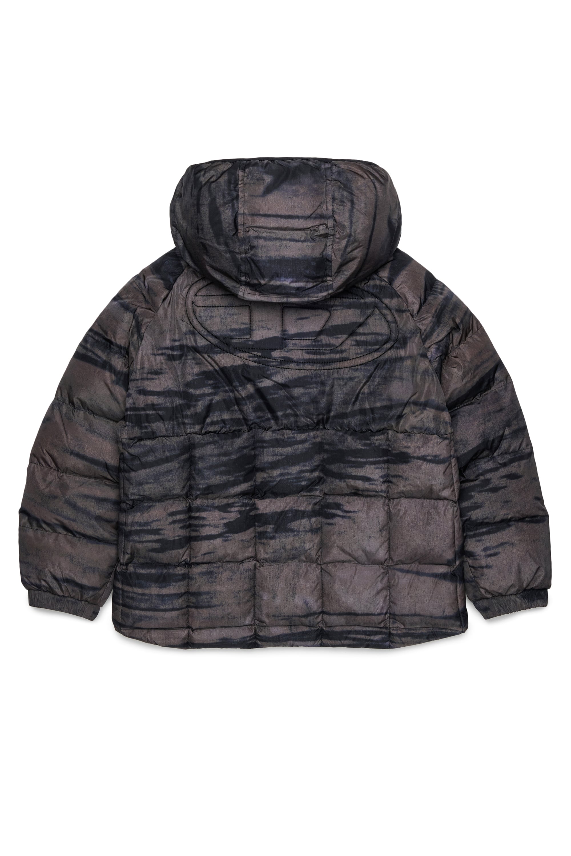 Diesel - JDEN, Man's Puffer jacket with streaky graphic print in Green - 2