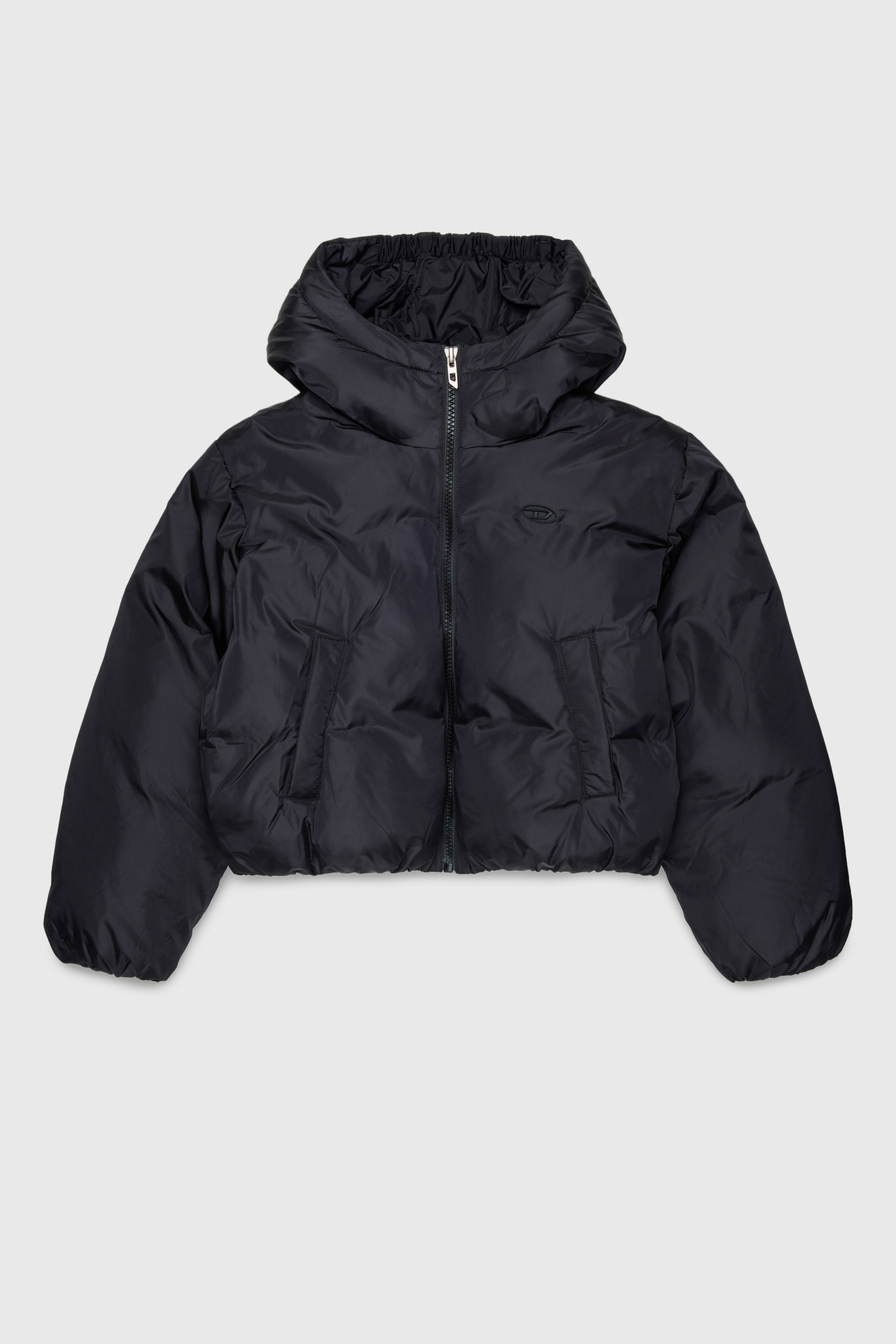 Diesel - JELKYM, Woman's Hooded puffer jacket in Black - 1