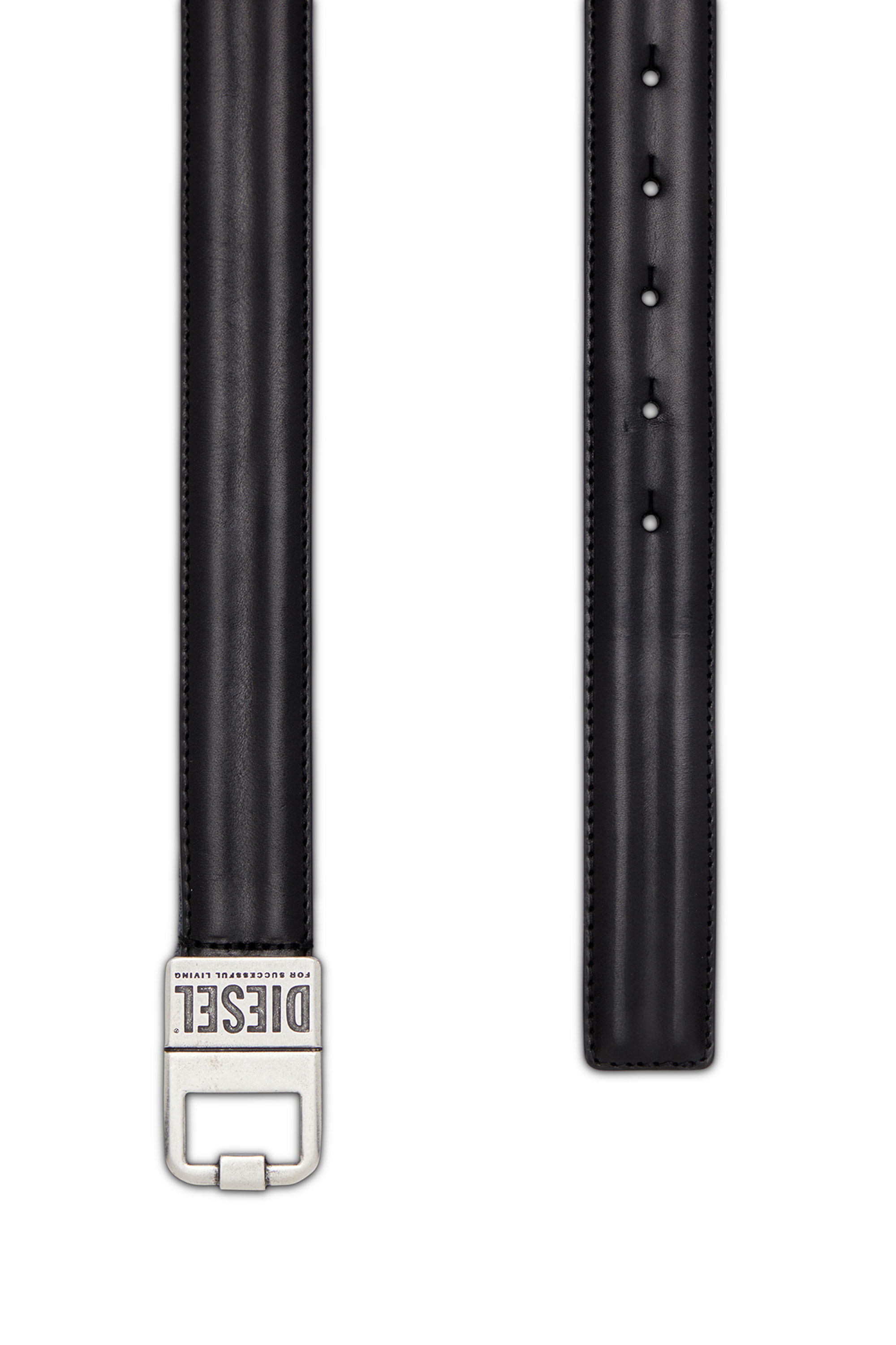 Diesel - B-SQUARE, Man's 3cm Leather belt in Black - 2