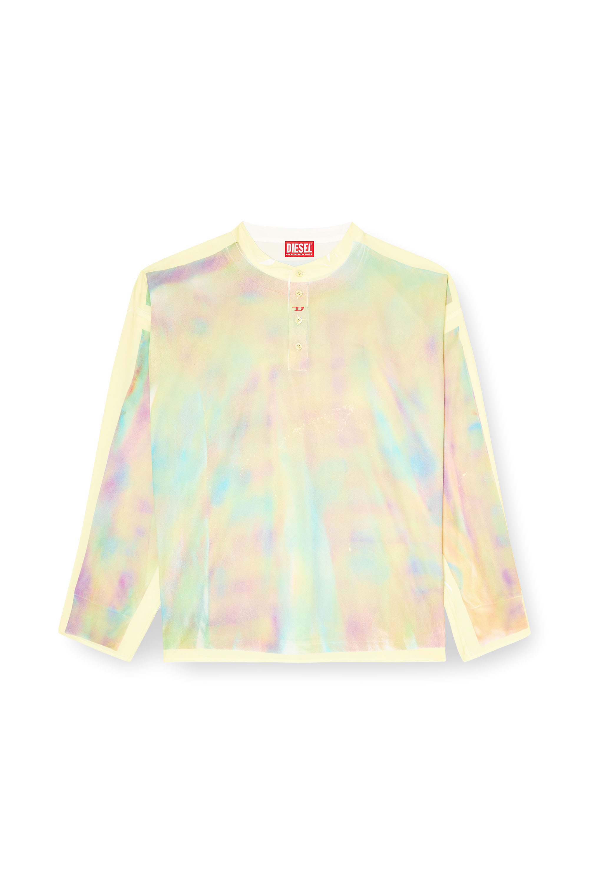 Diesel - T-OLAVI-A-SER-GRAFFITI-CHI, Unisex's Henley top with graffiti print in Yellow/Green - 3