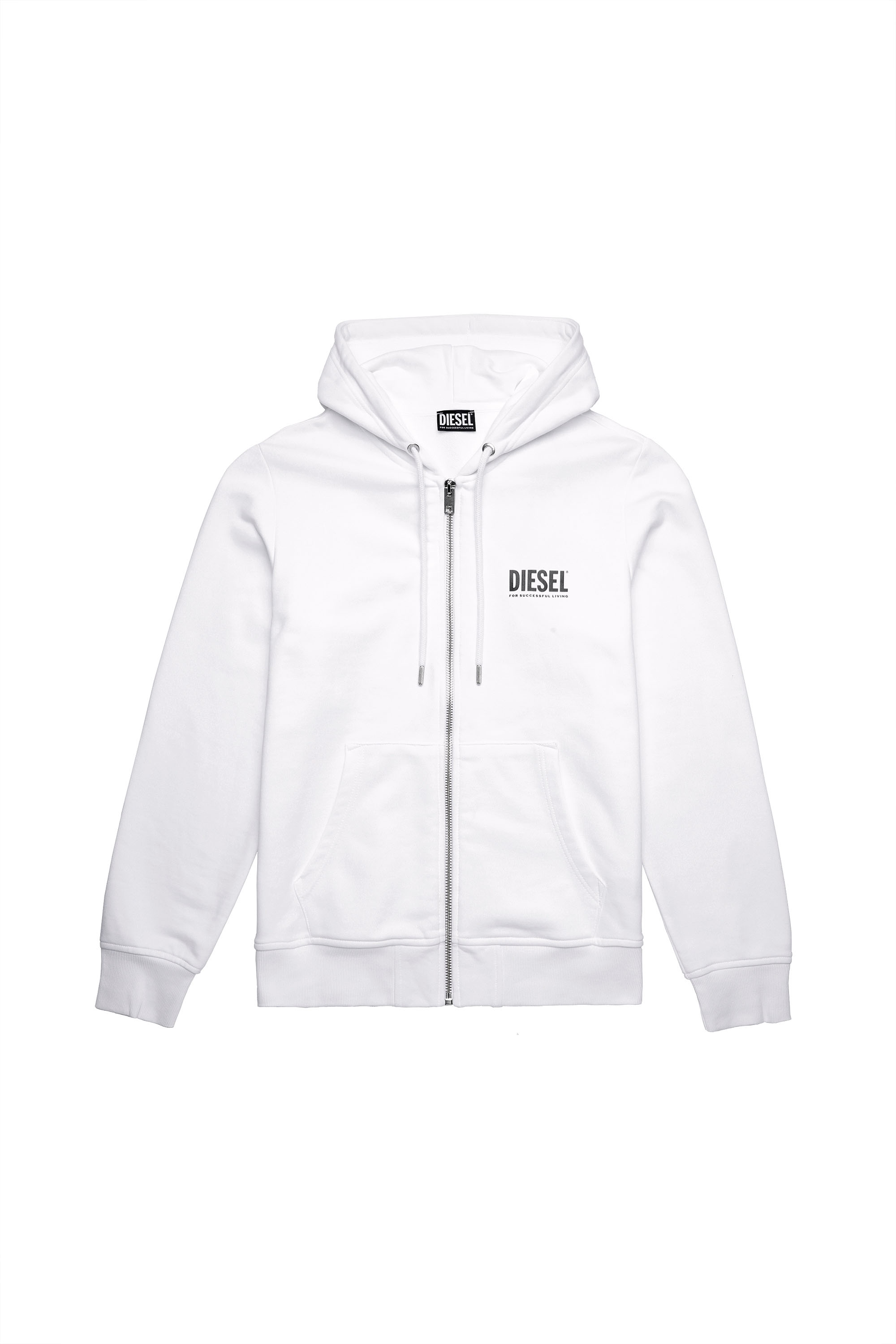 S-GIRK-HOOD-ZIP-ECOL, White - Sweaters